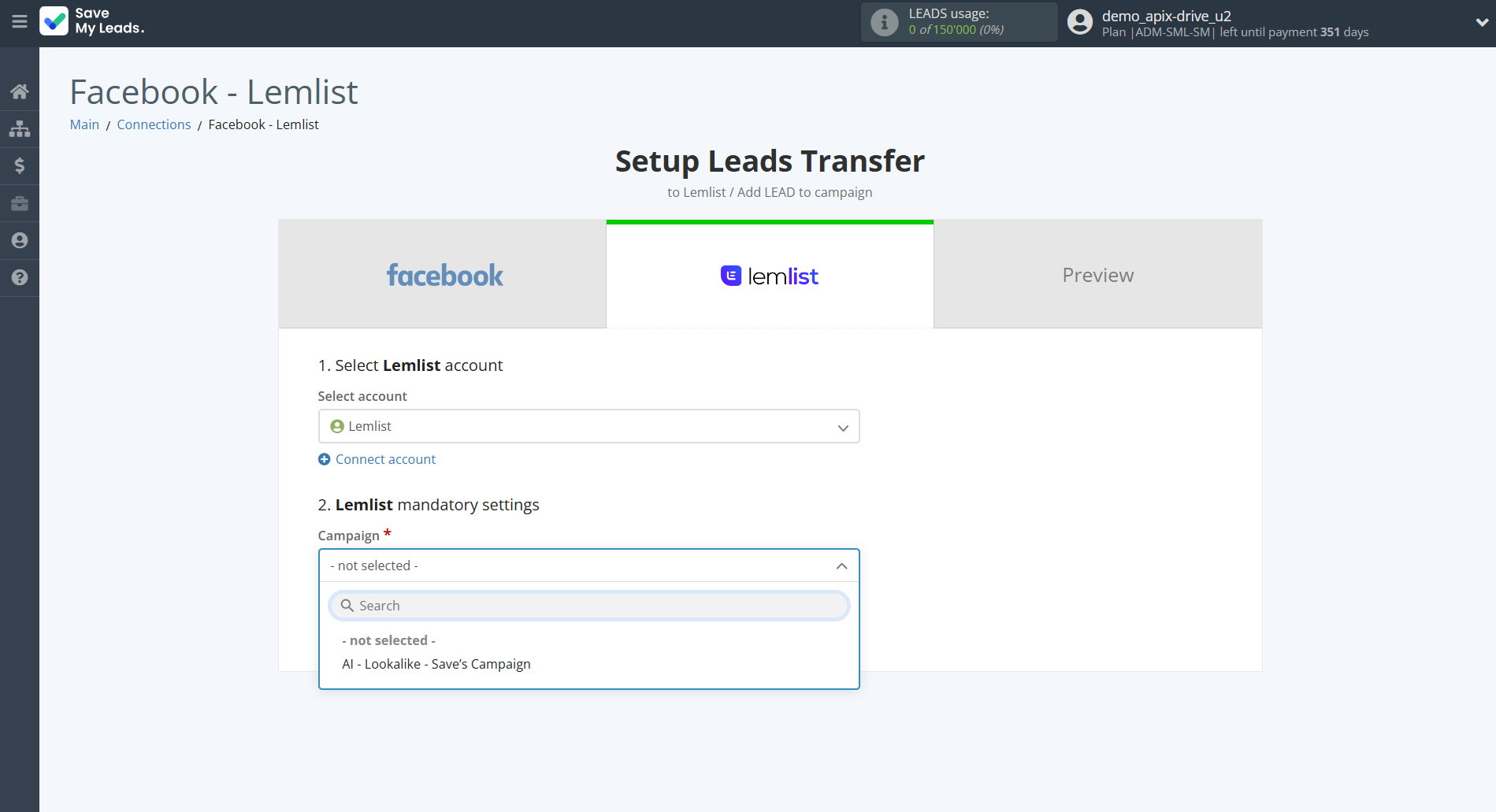 How to Connect Facebook with Lemlist | Assigning fields How to Connect Facebook with Lemlist | Assigning fields