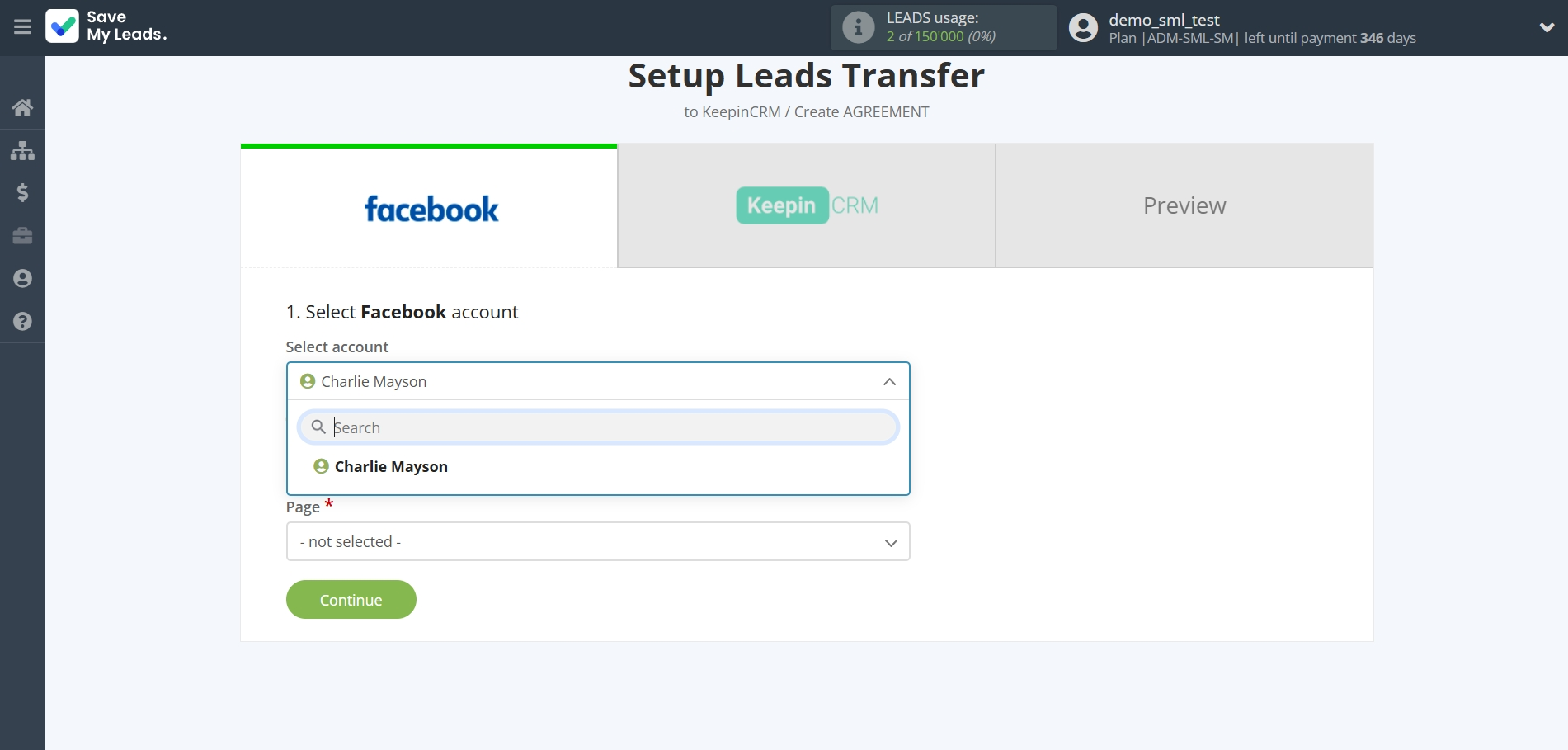 How to Connect Facebook with KeepinCRM Create Agreement | Data Source account selection How to Connect Facebook with KeepinCRM Create Agreement | Data Source account selection