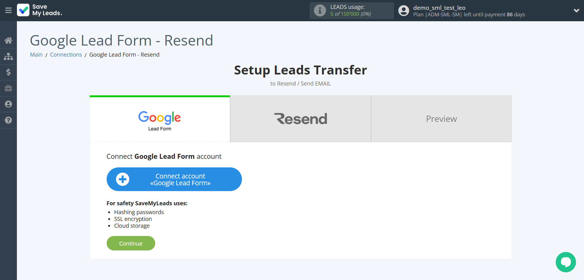 How to Connect Google Lead Form with Resend | Data Source account connection