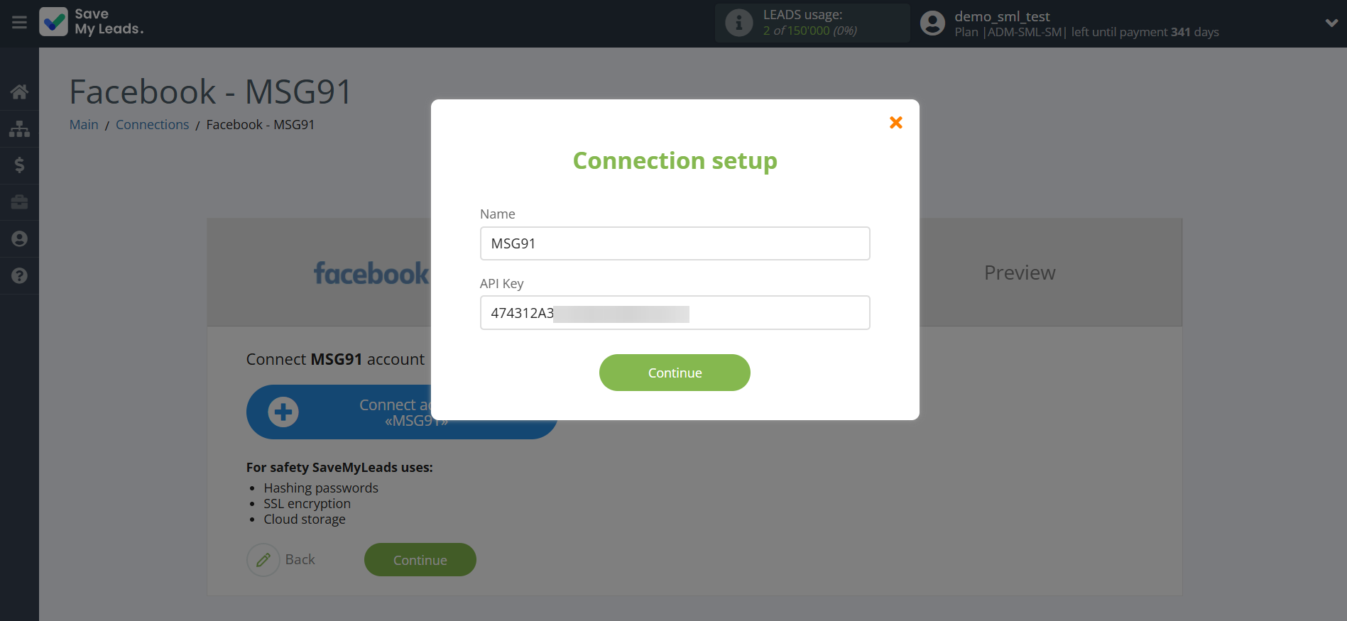 How to Connect Facebook with MSG91 Send Email | Data Destination account connection