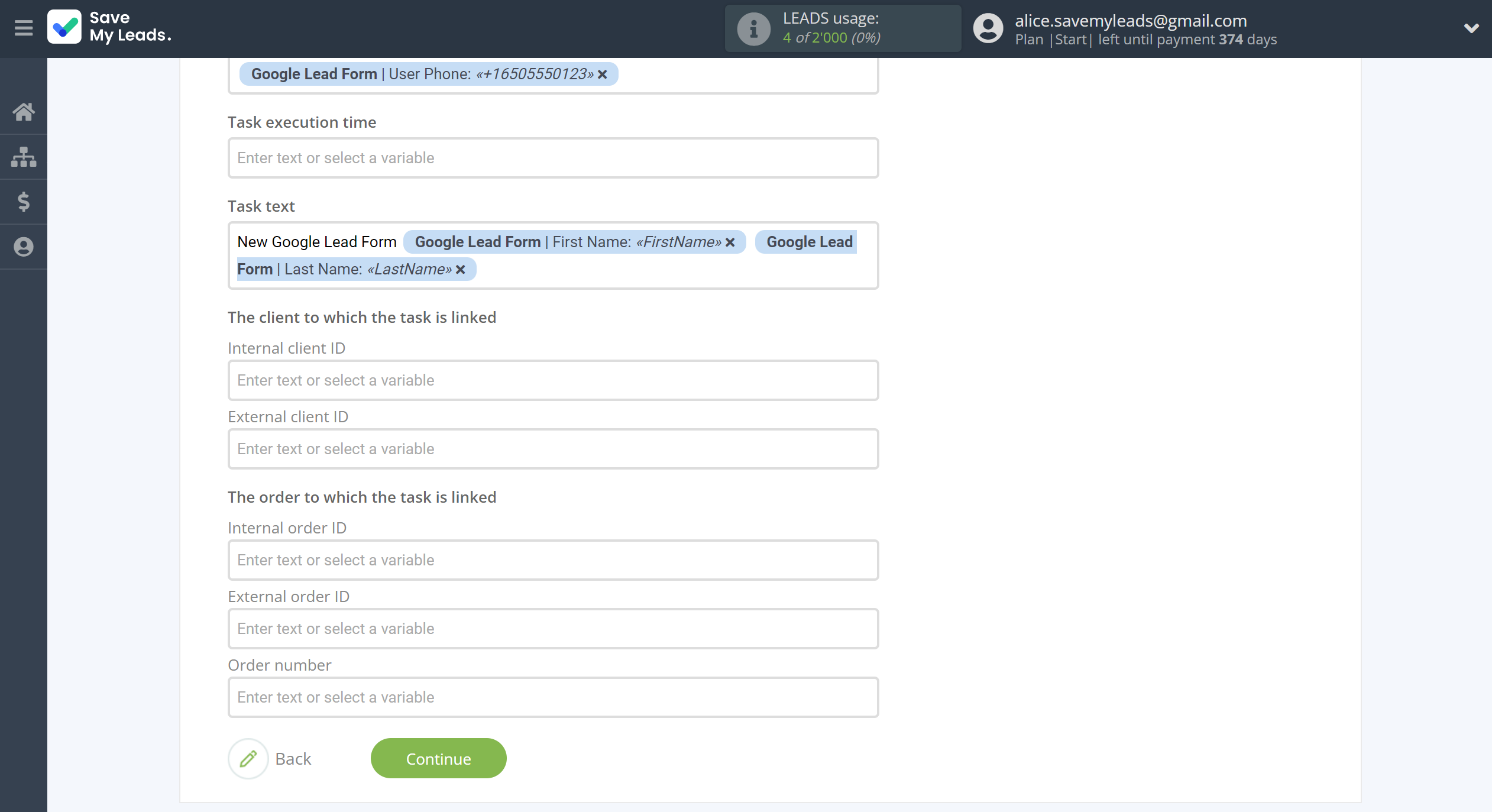 How to Connect Google Lead Form with Simla Create Task | Assigning fields How to Connect Google Lead Form with Simla Create Task | Assigning fields