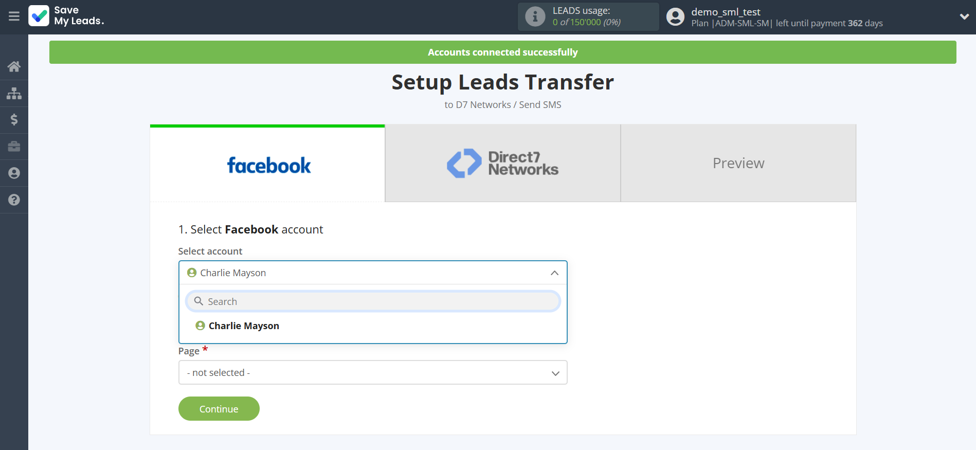 How to Connect Facebook with D7 Networks | Data Source account selection How to Connect Facebook with D7 Networks | Data Source account selection