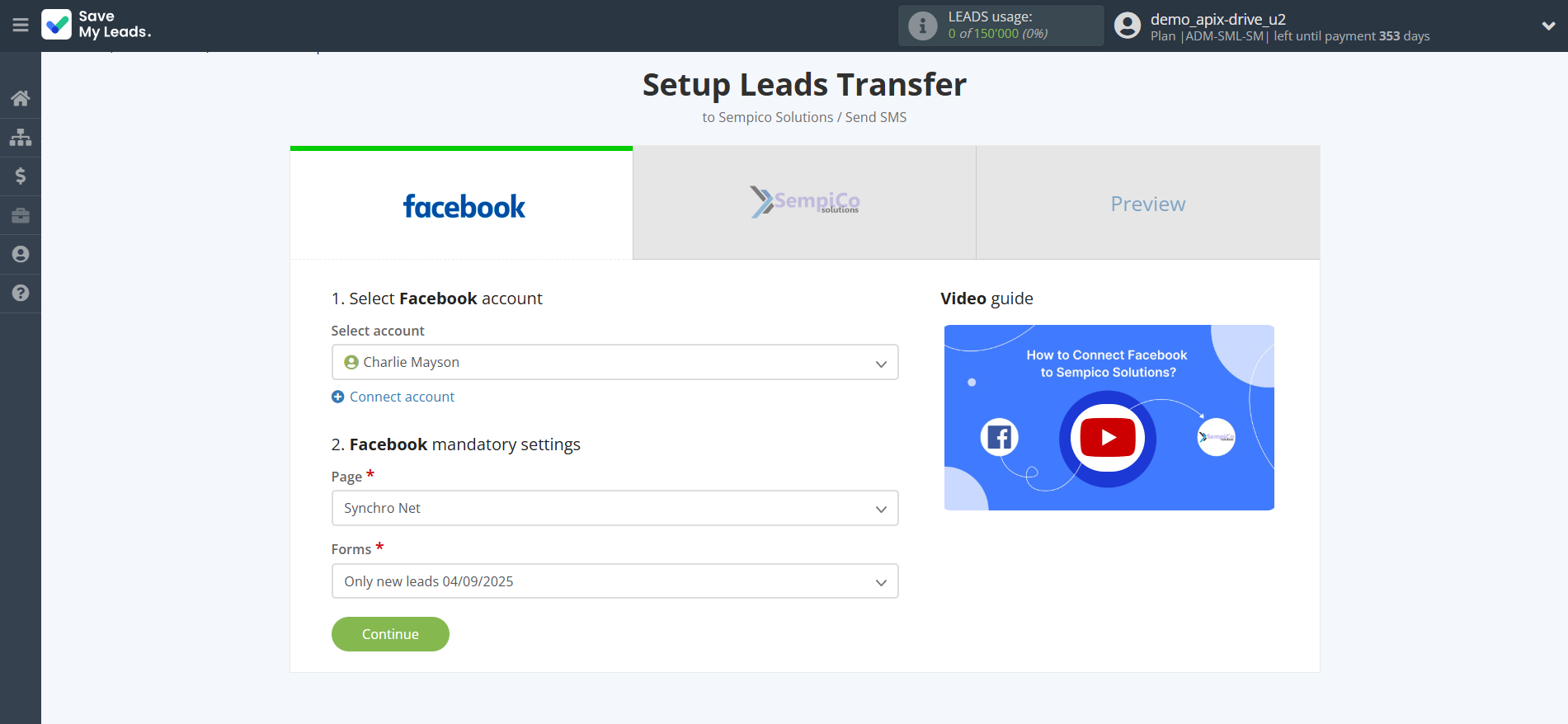 How to Connect Facebook with Sempico Solutions | Data Source account connection
