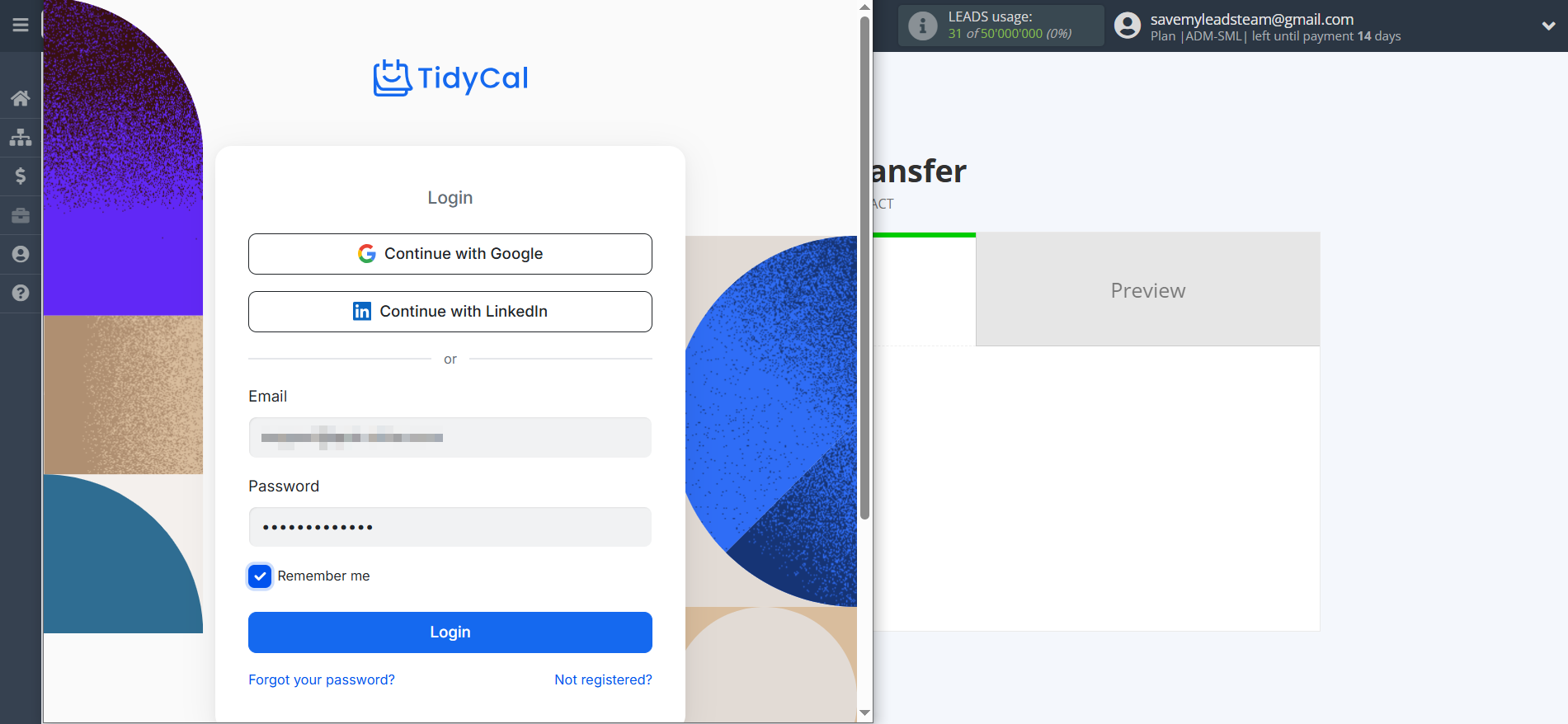 How to Connect Facebook with TidyCal Create Contacts | Data Destination account connection