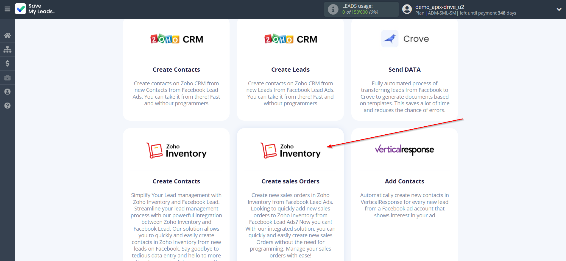 How to Connect Facebook with Zoho Inventory Create sales Order | Data Destination system selection How to Connect Facebook with Zoho Inventory Create sales Order | Data Destination system selection