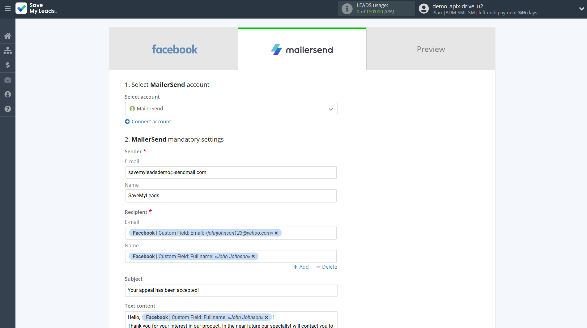 How to Connect Facebook with MailerSend Send Email | Assigning fields How to Connect Facebook with MailerSend Send Email | Assigning fields