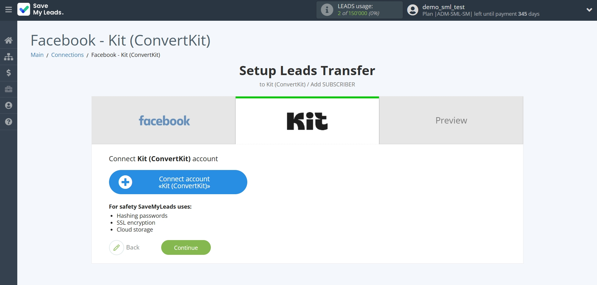 How to Connect Facebook with Kit (ConvertKit) | Data Destination account connection