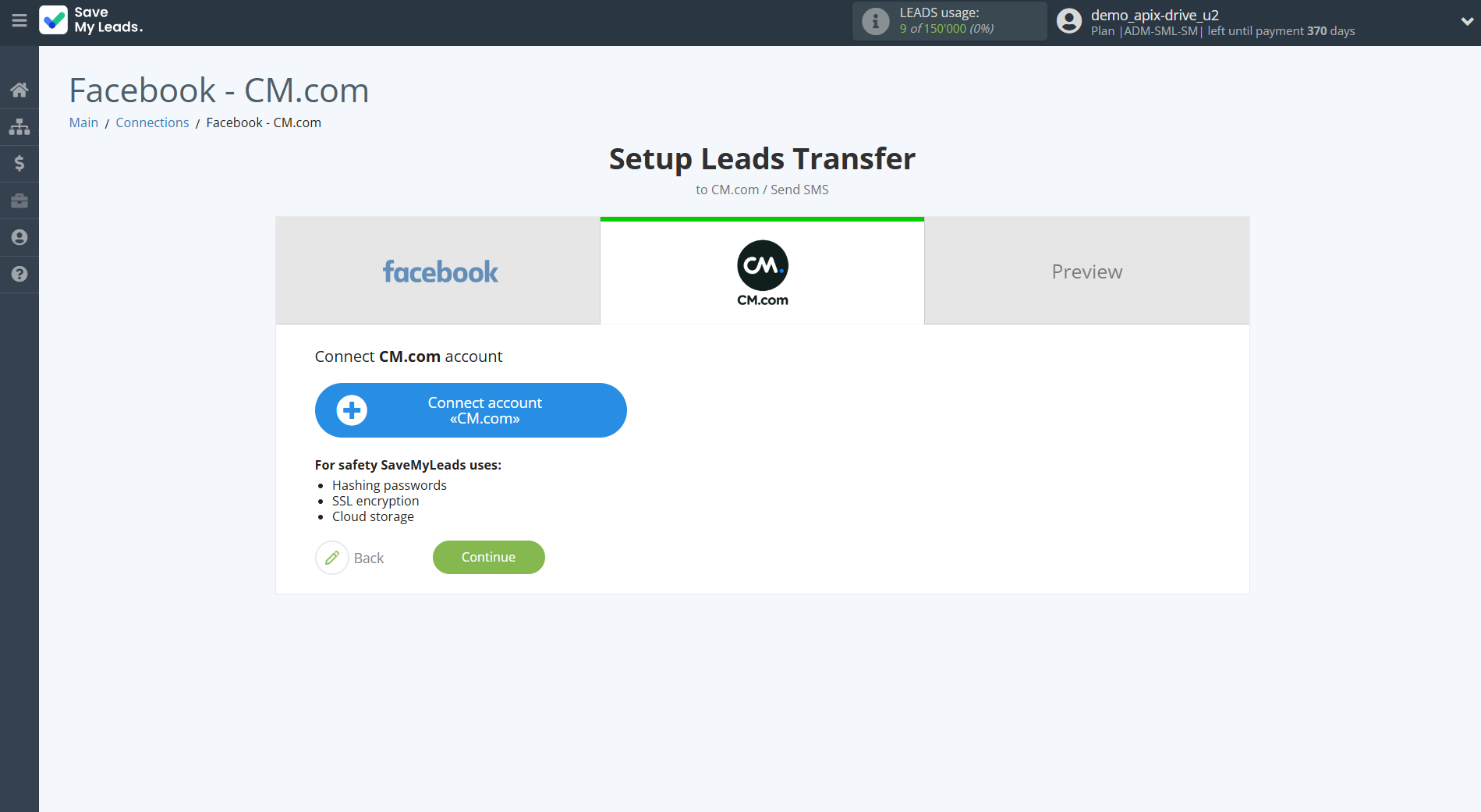 How to Connect Facebook with CM.com | Data Destination account connection