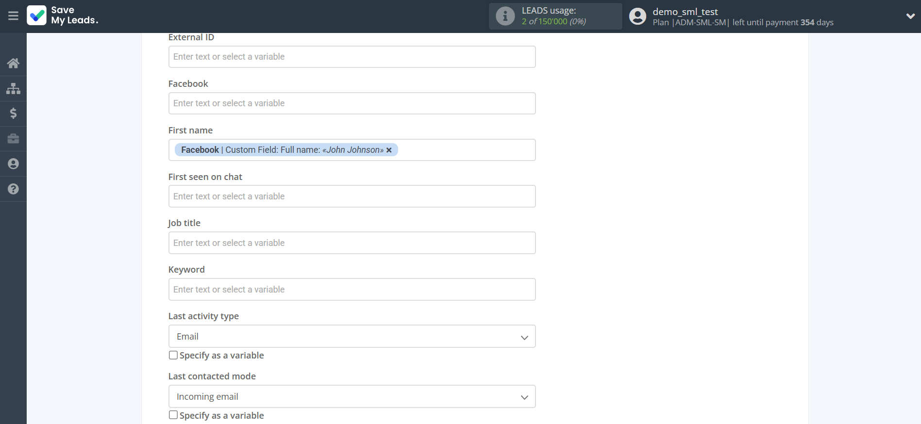 How to Connect Facebook with Freshworks Create Contacts | Assigning fields