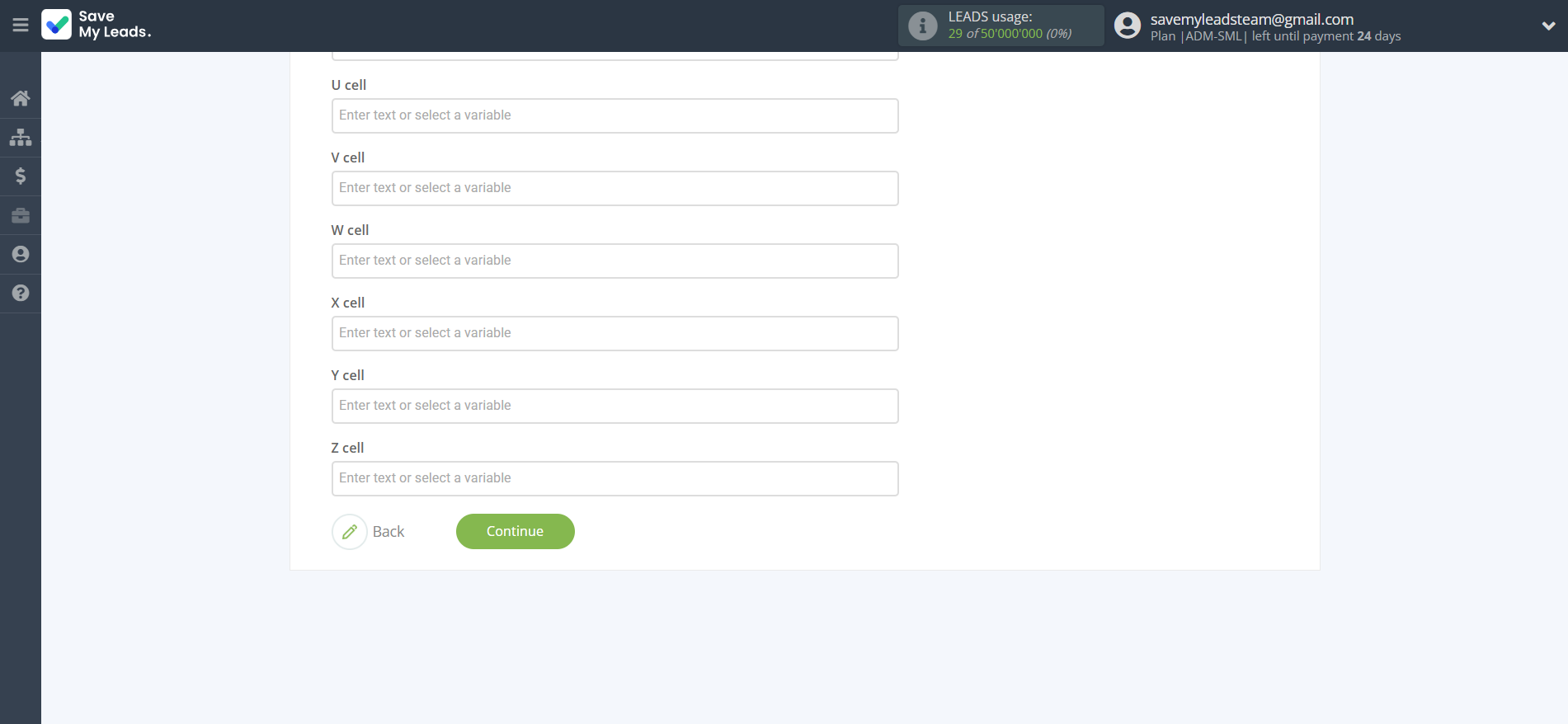 How to Connect Facebook with Rows Add Row | Assigning fields