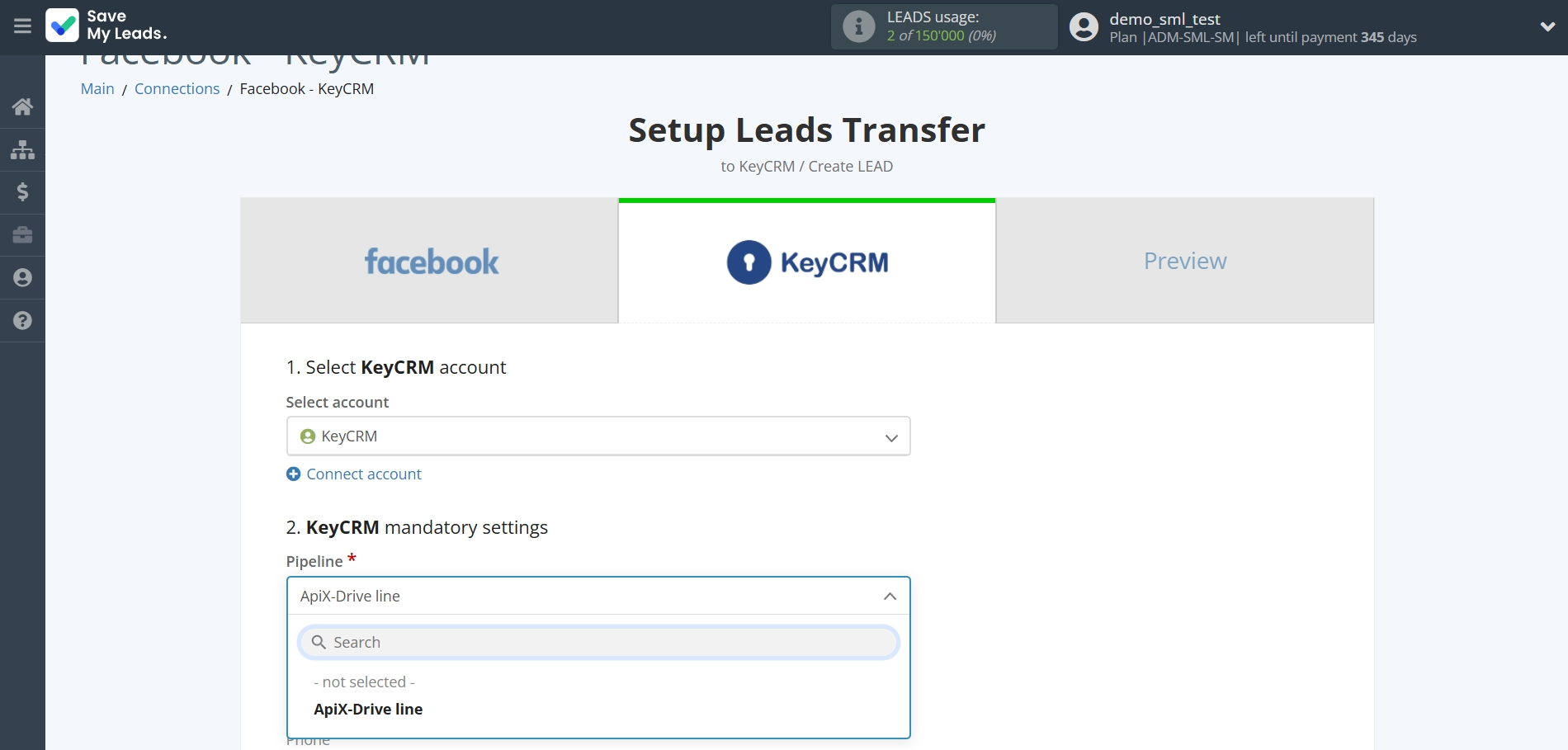How to Connect Facebook with KeyCRM Create Lead | Assigning fields