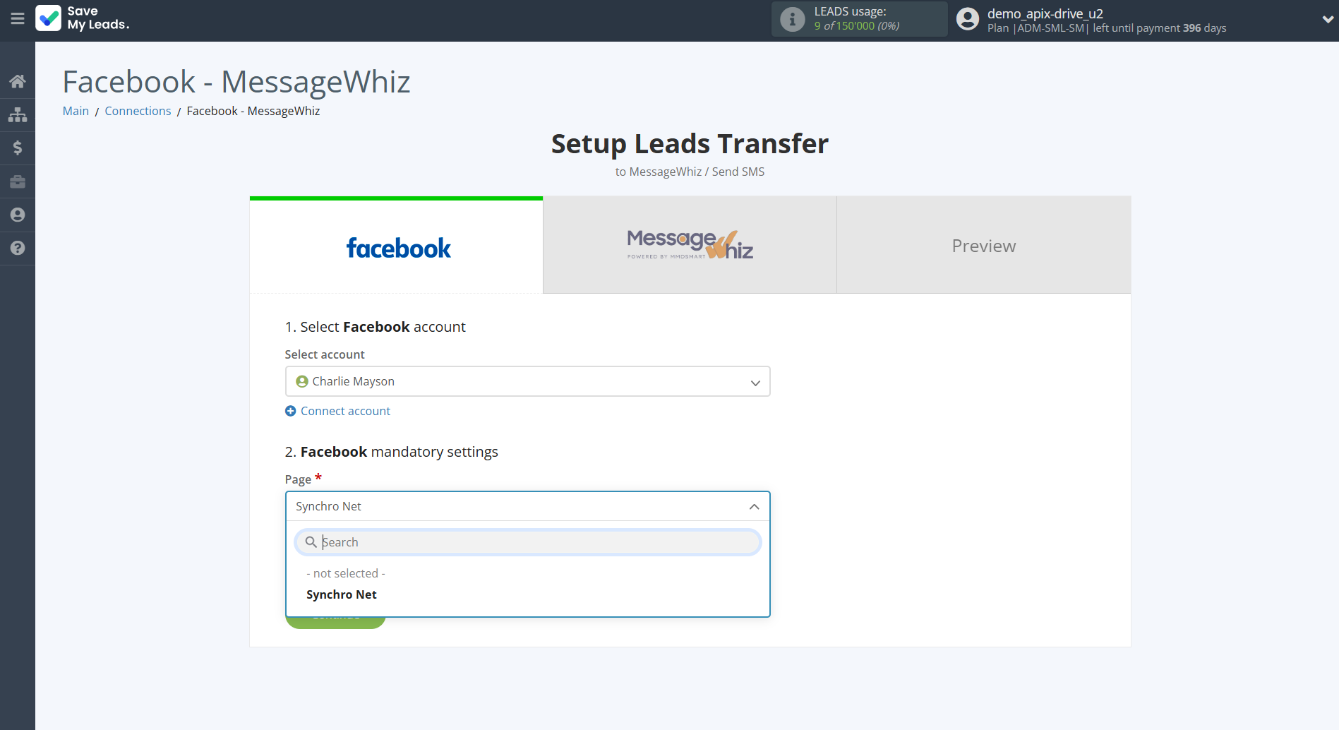 How to Connect Facebook with MessageWhiz | Data Source account connection