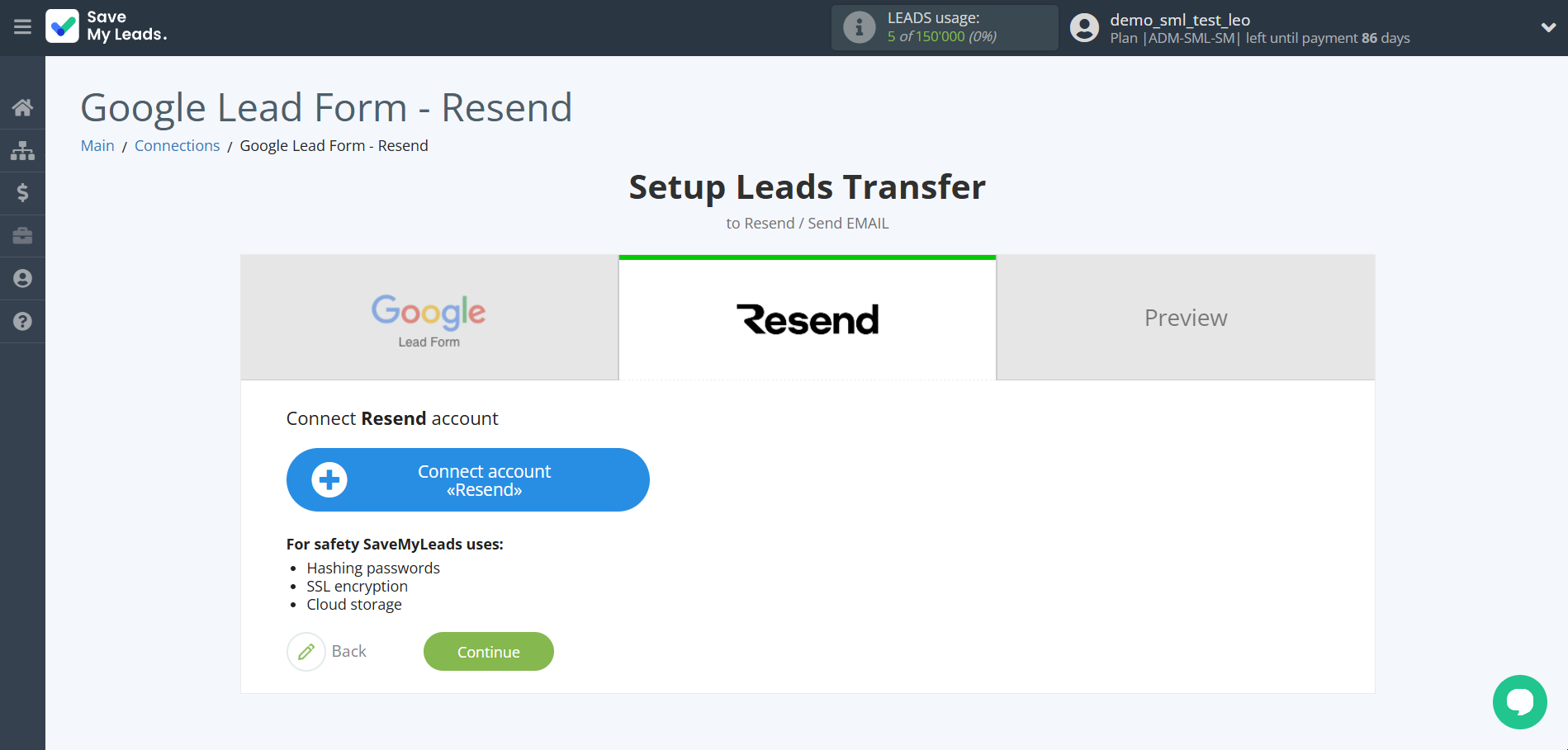 How to Connect Google Lead Form with Resend | Data Destination account connection