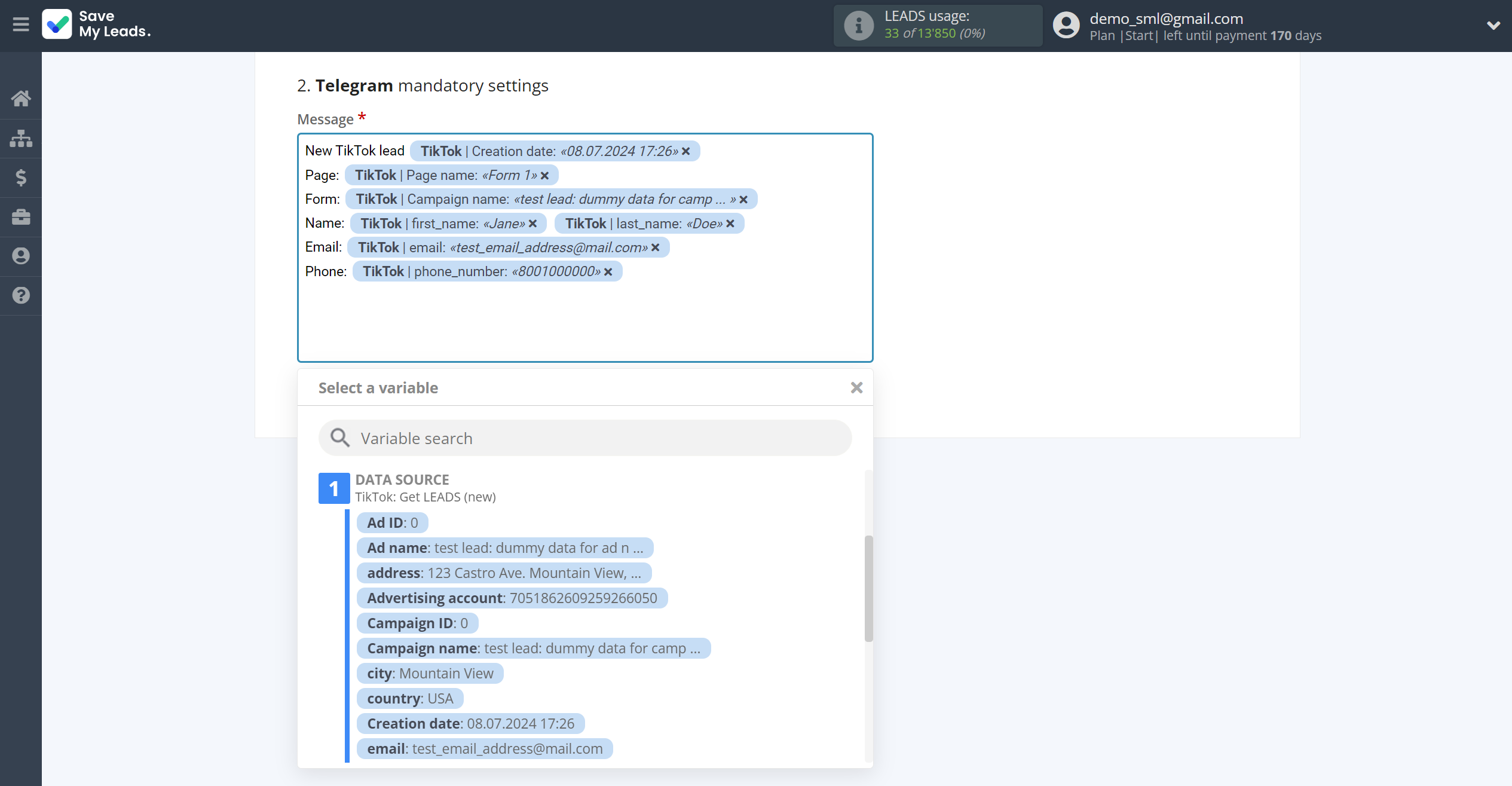 How to Connect TikTok with Telegram (your bot) | Assigning fields How to Connect TikTok with Telegram (your bot) | Assigning fields