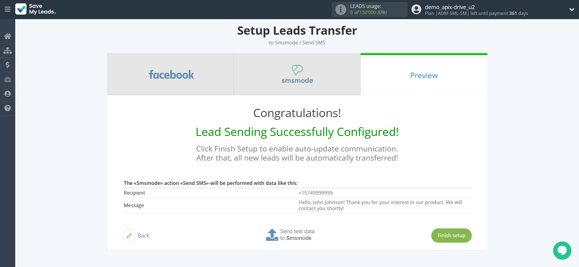 How to Connect Facebook with Smsmode | Test data How to Connect Facebook with Smsmode | Test data