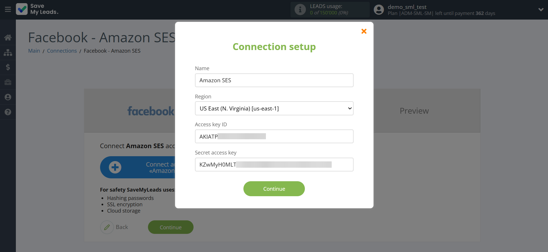 How to Connect Facebook with Amazon SES | Data Destination account connection How to Connect Facebook with Amazon SES | Data Destination account connection