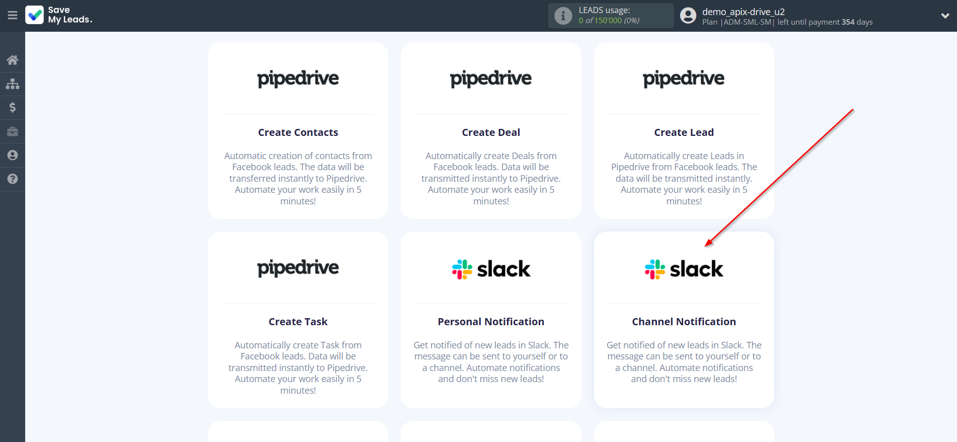 How to Connect Facebook with Slack Channel Notification | Data Destination system selection How to Connect Facebook with Slack Channel Notification | Data Destination system selection