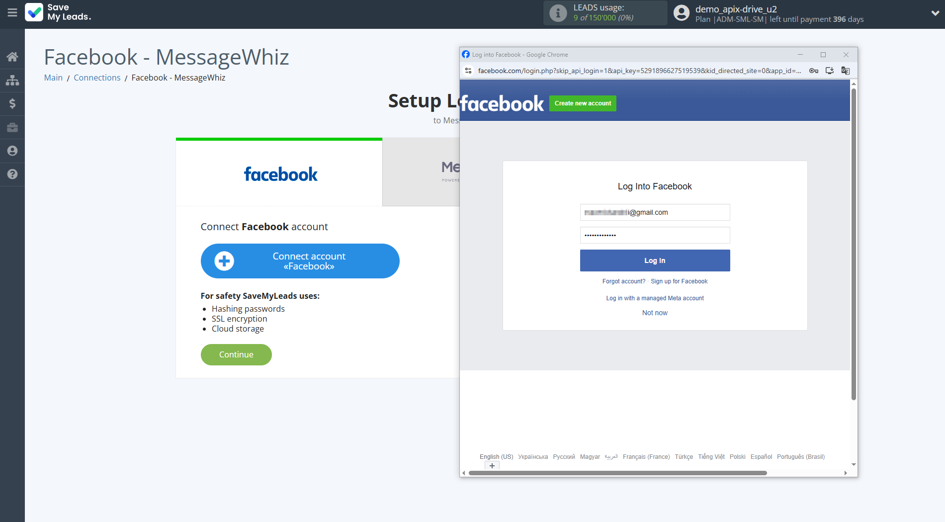 How to Connect Facebook with MessageWhiz | Data Source account connection