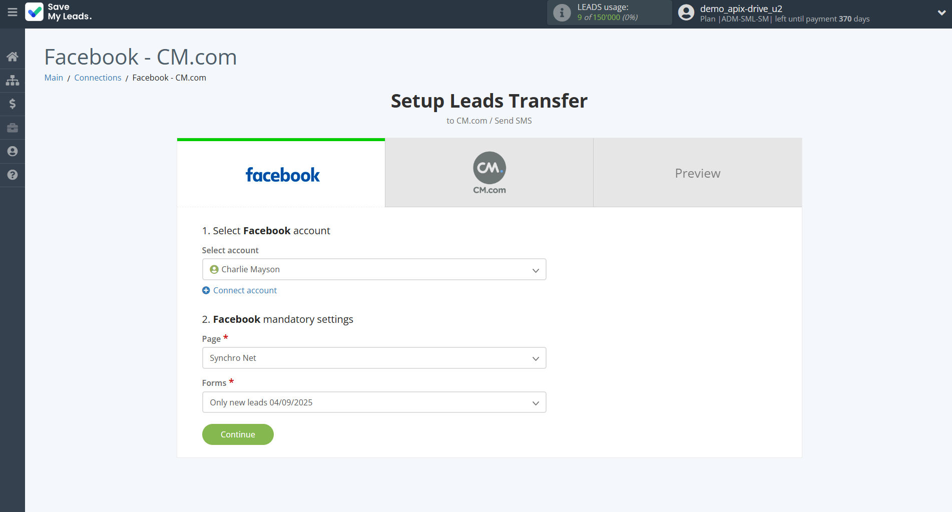 How to Connect Facebook with CM.com | Data Source account connection