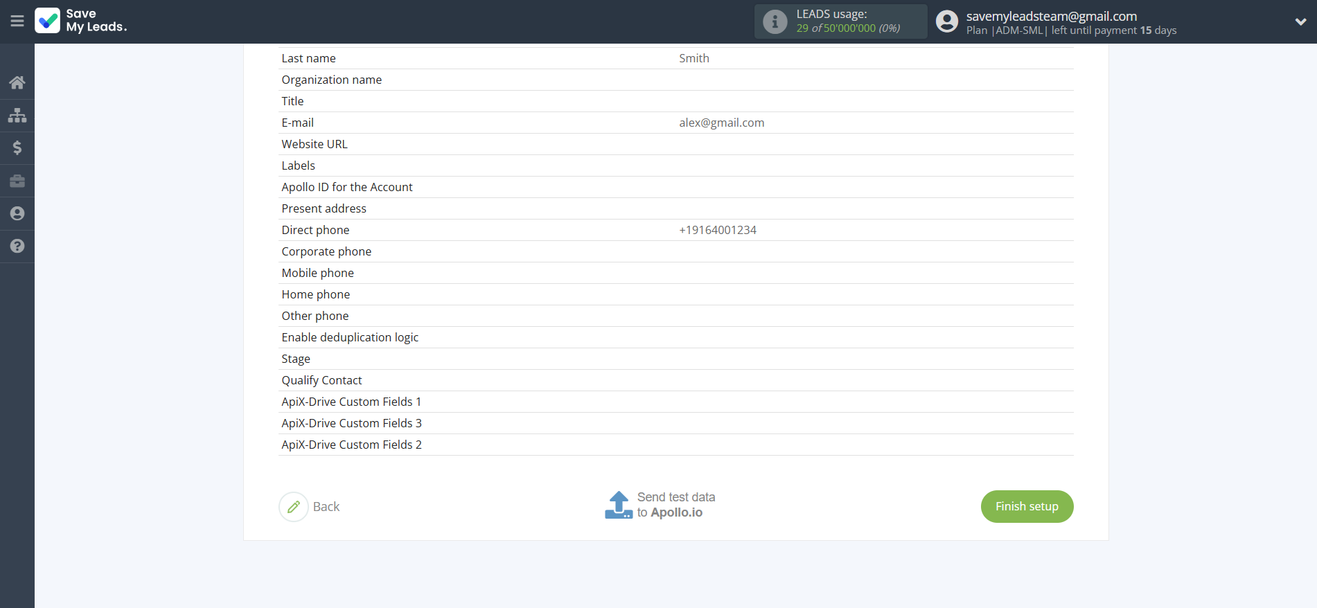 How to Connect Facebook with Apollo.io Create Contacts | Test data