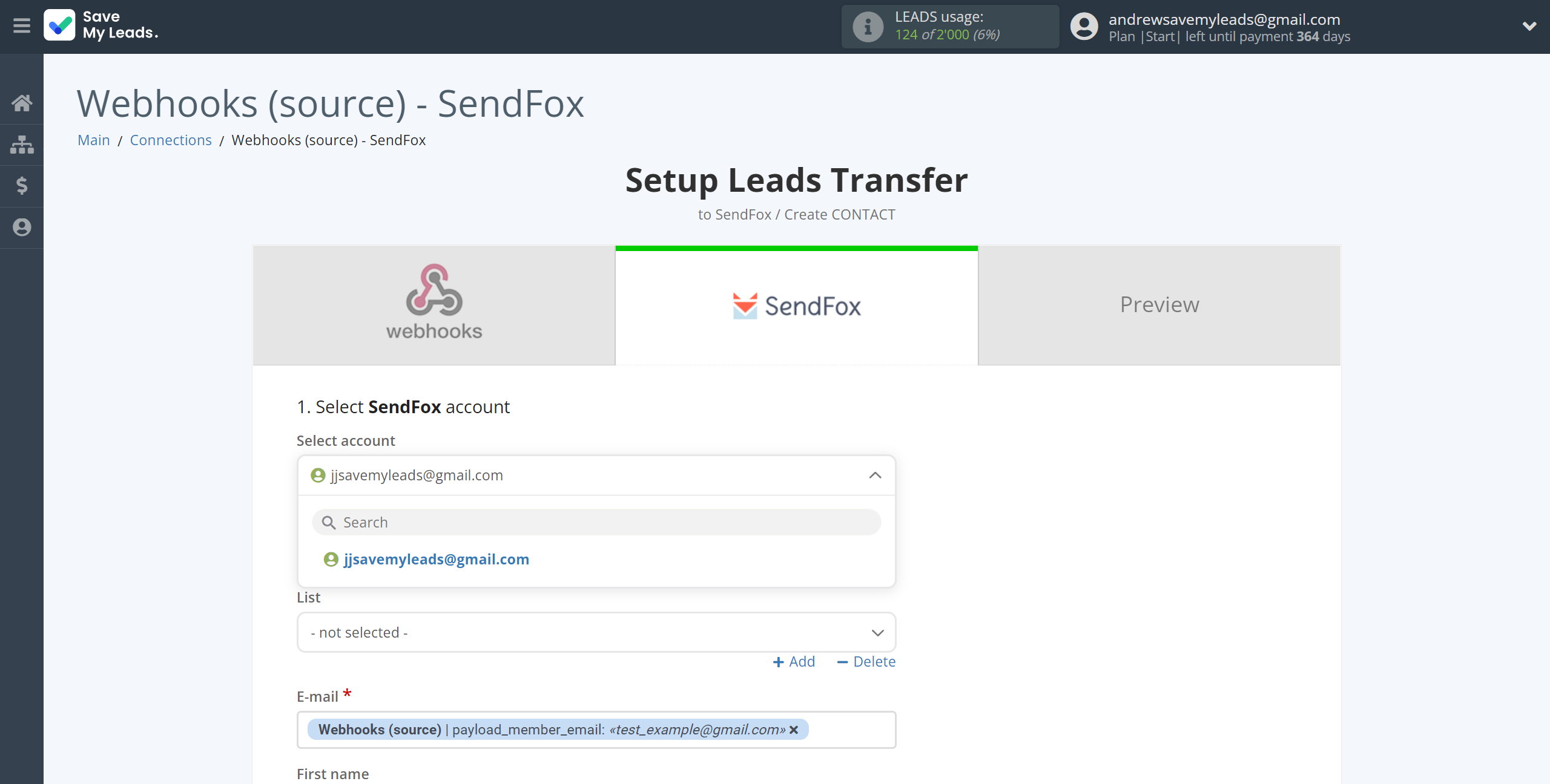 How to Connect Webhooks with SendFox | Data Destination account selection How to Connect Webhooks with SendFox | Data Destination account selection