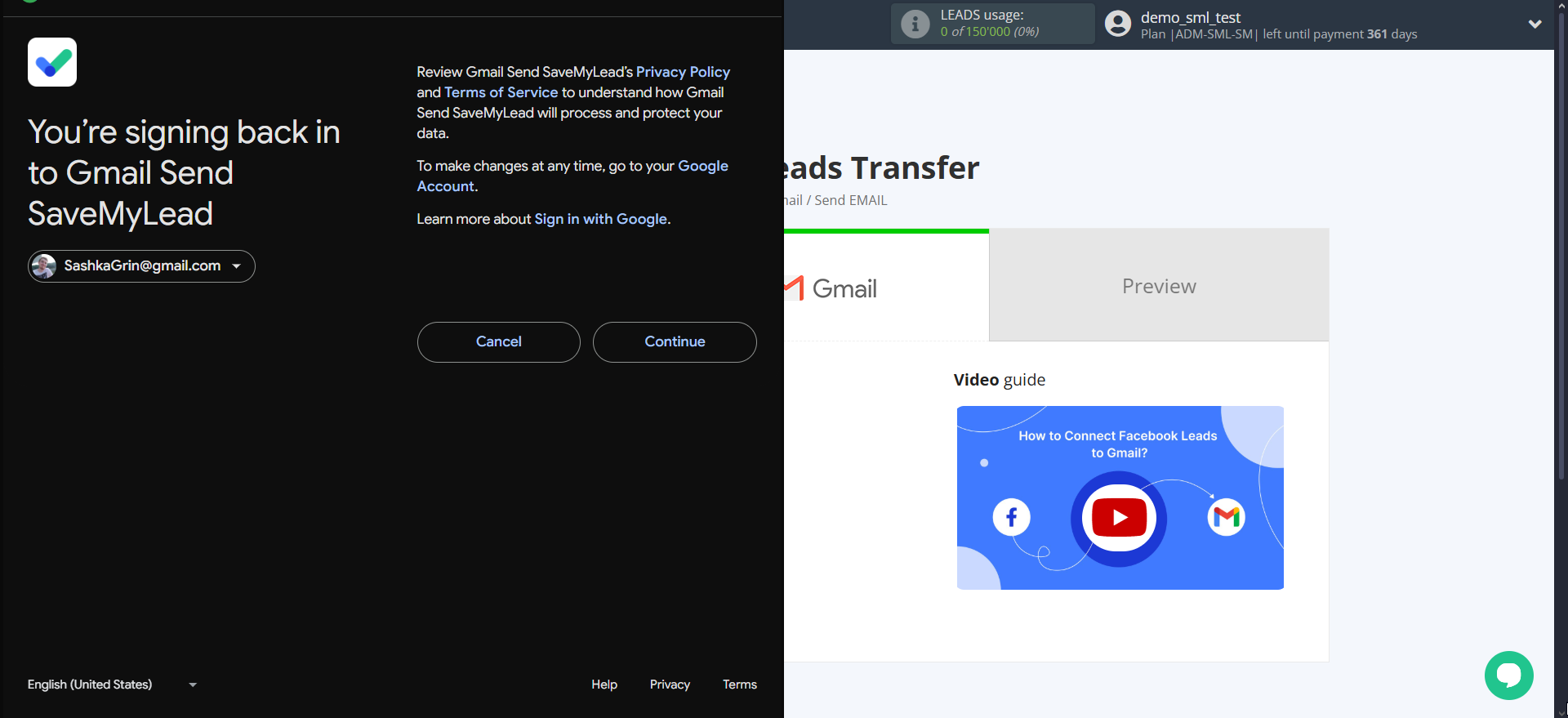 How to Connect Facebook with Gmail | Data Destination account connection How to Connect Facebook with Gmail | Data Destination account connection