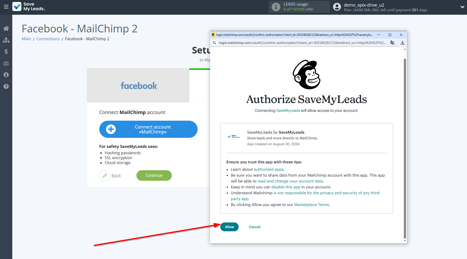 How to Connect Facebook with MailChimp | Data Destination account connection How to Connect Facebook with MailChimp | Data Destination account connection
