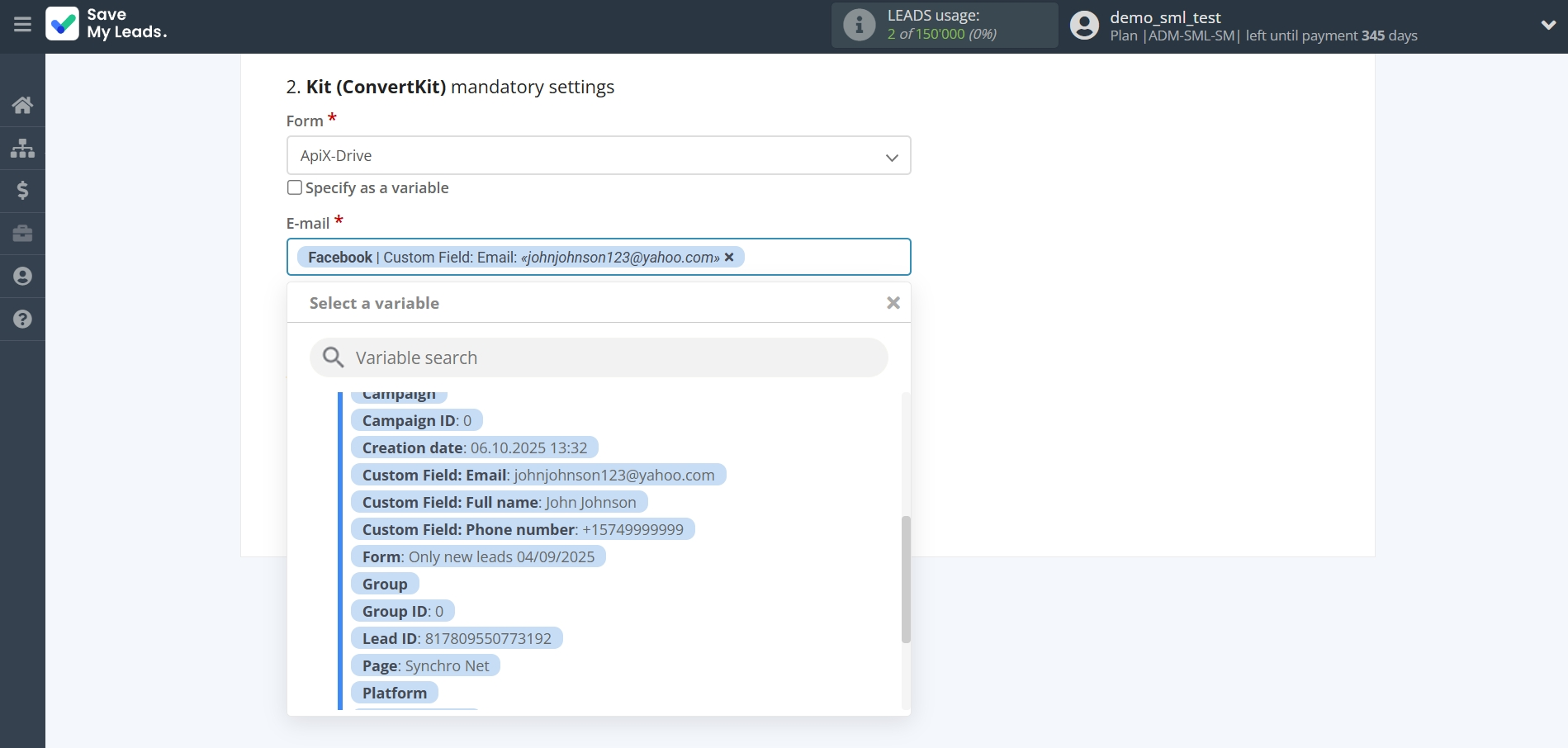 How to Connect Facebook with Kit (ConvertKit) | Assigning fields