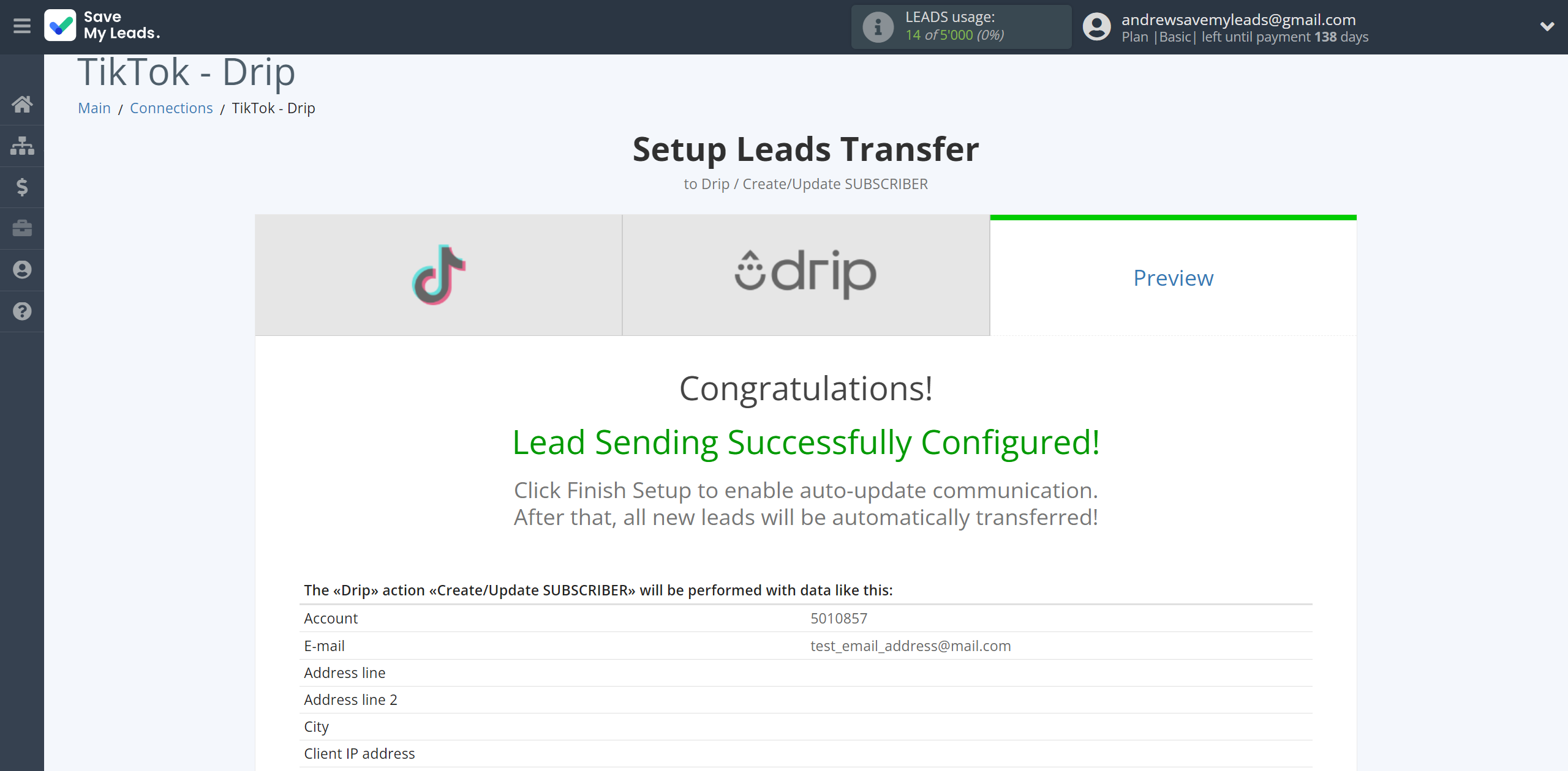 How to Connect TikTok with Drip Create/Update Subscribers | Test data How to Connect TikTok with Drip Create/Update Subscribers | Test data
