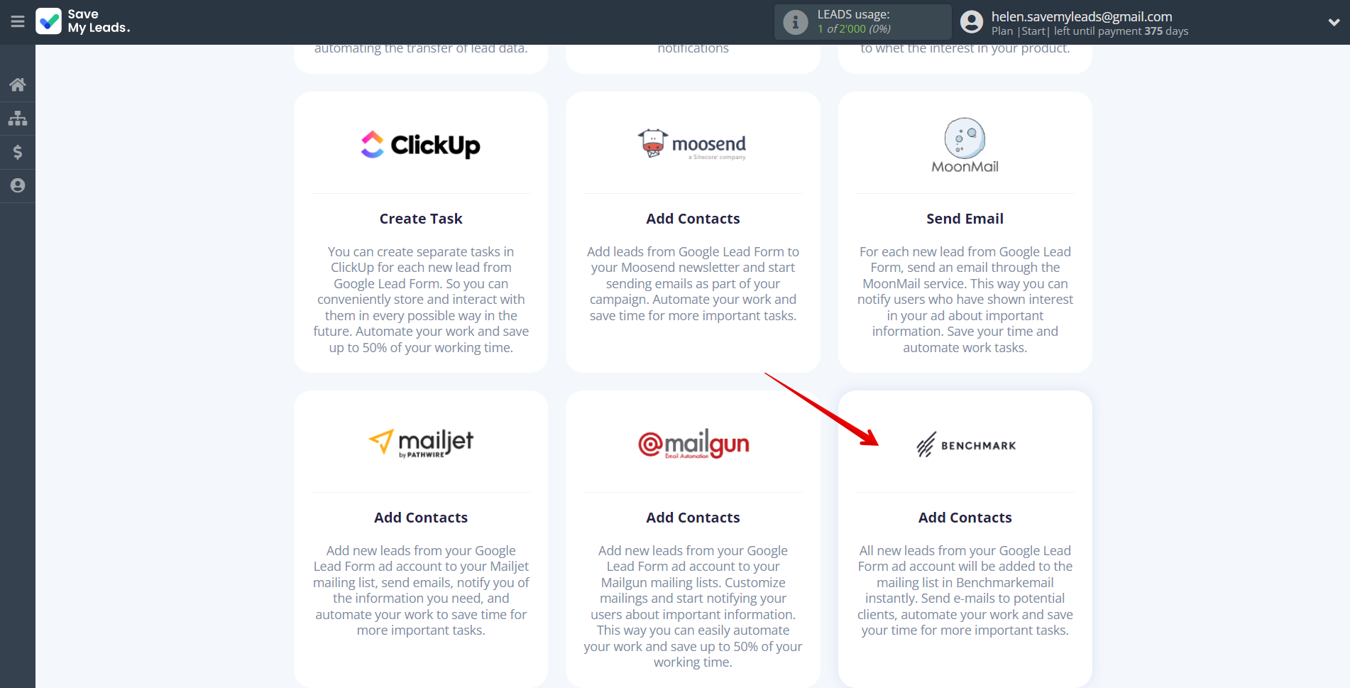 How to Connect Google Lead Form with Benchmark Email | Data Destination system selection How to Connect Google Lead Form with Benchmark Email | Data Destination system selection
