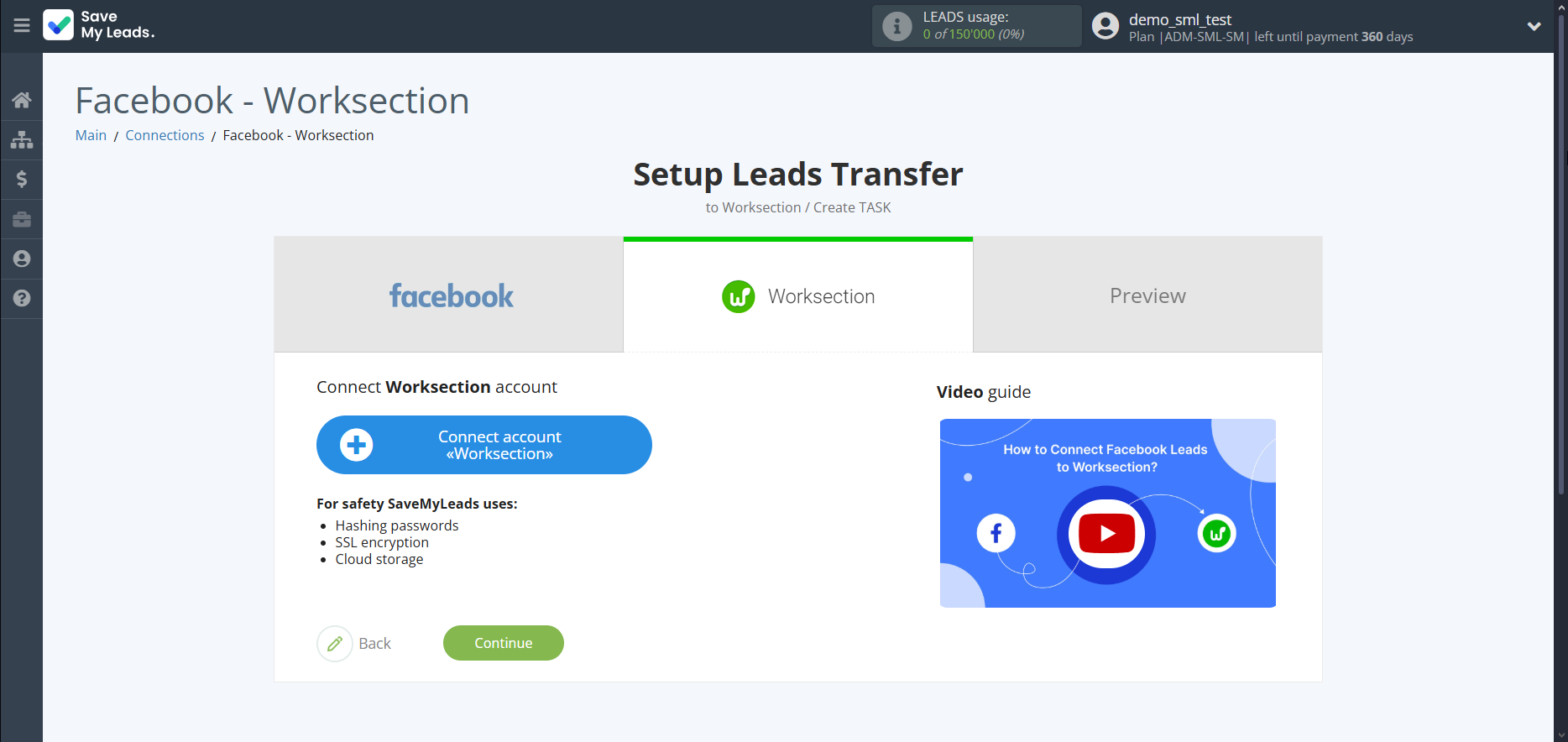 How to Connect Facebook with Worksection | Data Destination account connection How to Connect Facebook with Worksection | Data Destination account connection