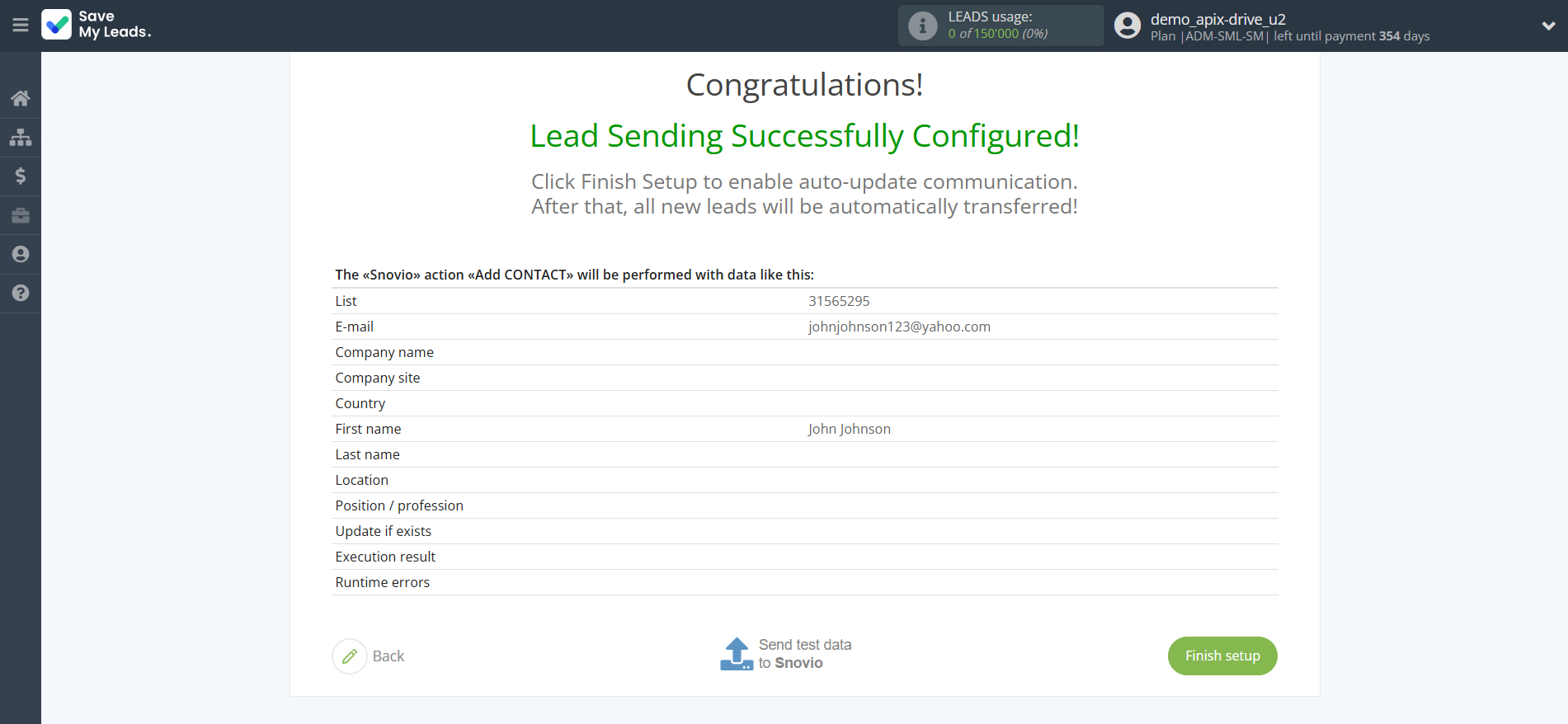 How to Connect Facebook with Snovio Add Contacts | Test data