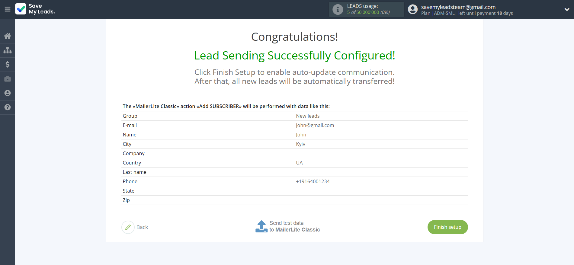 How to Connect Facebook with MailerLite Classic | Test data How to Connect Facebook with MailerLite Classic | Test data
