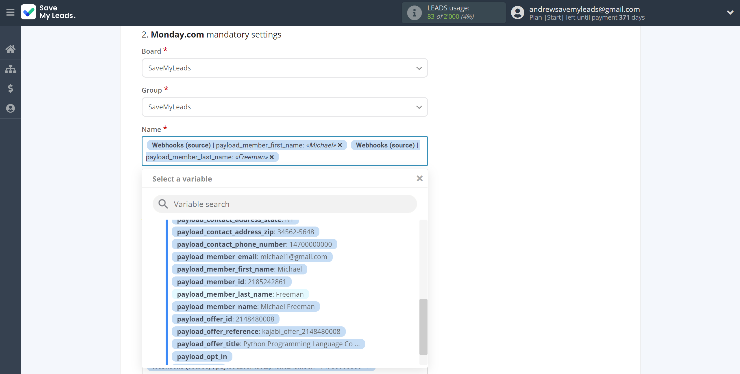 How to Connect Webhooks with Monday.com | Assigning fields How to Connect Webhooks with Monday.com | Assigning fields