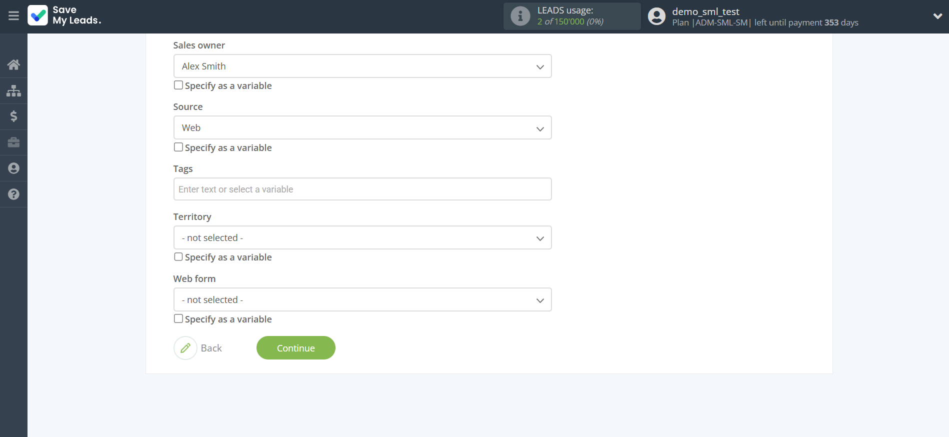 How to Connect Facebook with Freshworks Create Deal | Assigning fields