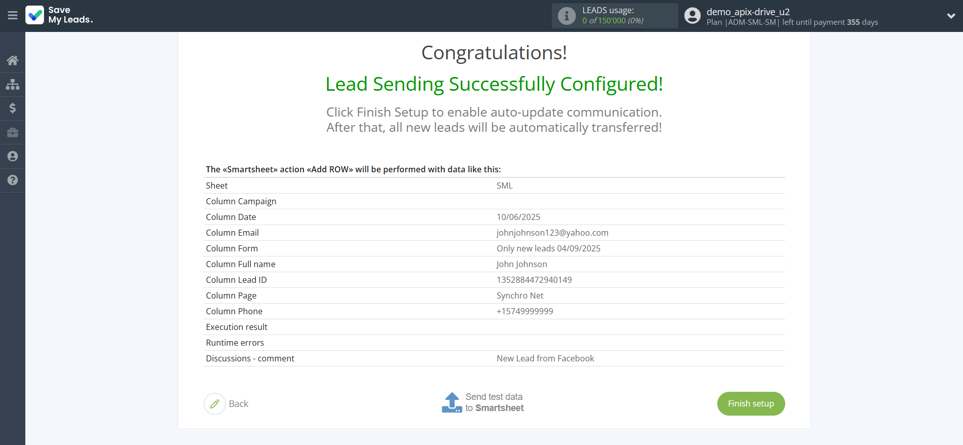 How to Connect Facebook with Smartsheet | Test data How to Connect Facebook with Smartsheet | Test data