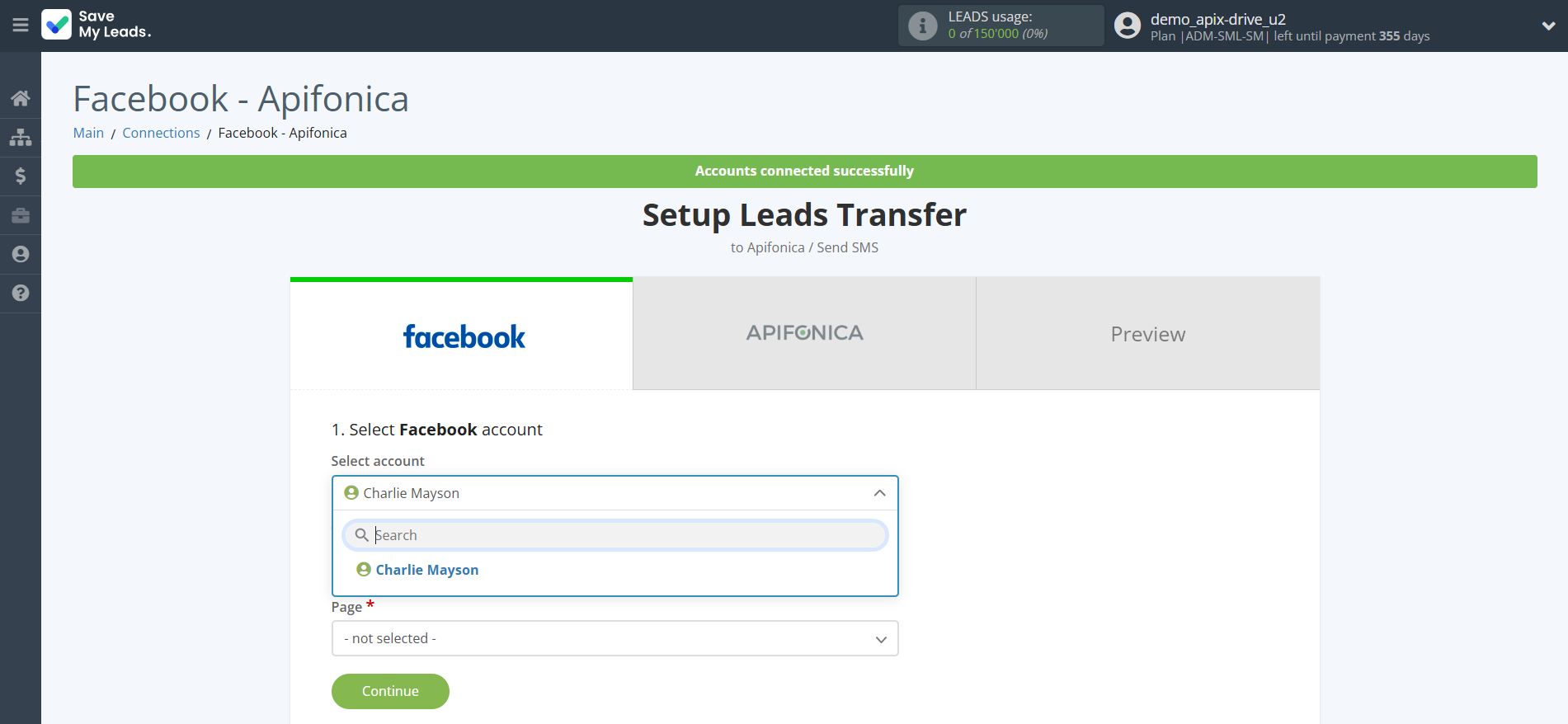 How to Connect Facebook with Apifonica | Data Source account selection How to Connect Facebook with Apifonica | Data Source account selection