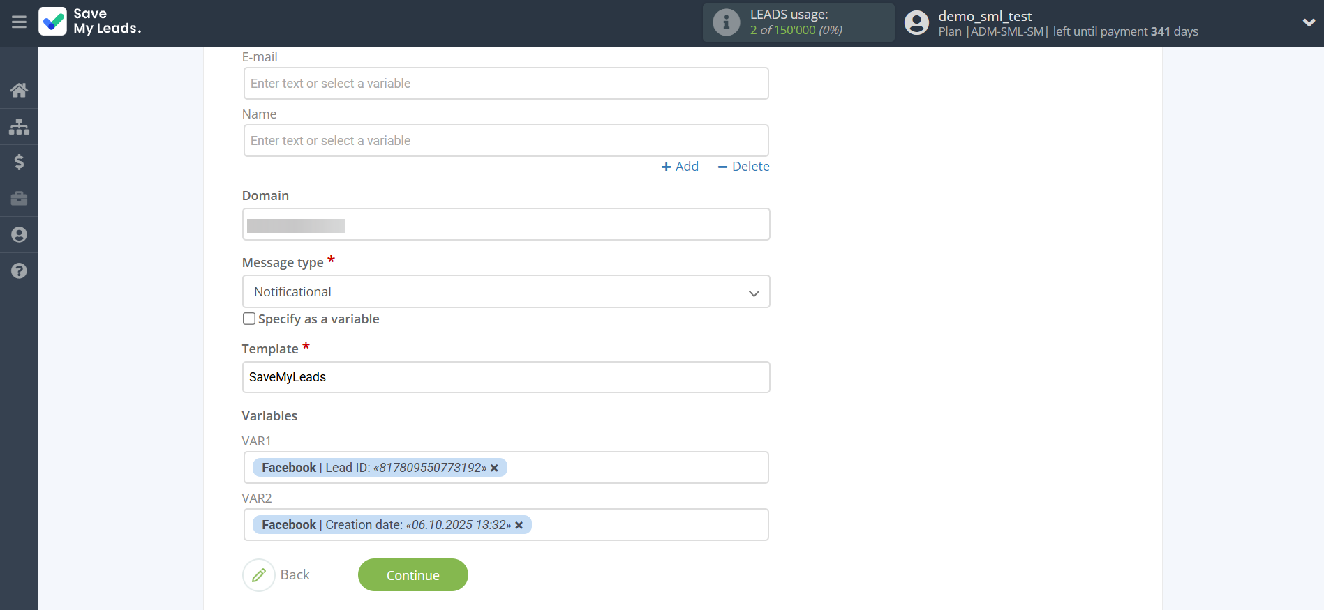 How to Connect Facebook with MSG91 Send Email | Assigning fields