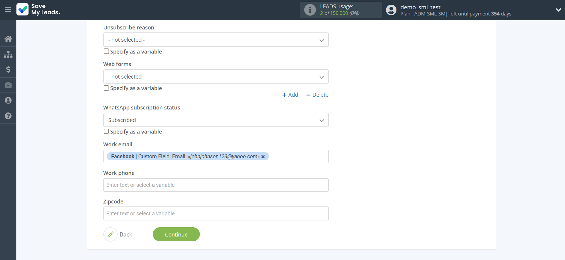 How to Connect Facebook with Freshworks Create Contacts | Assigning fields