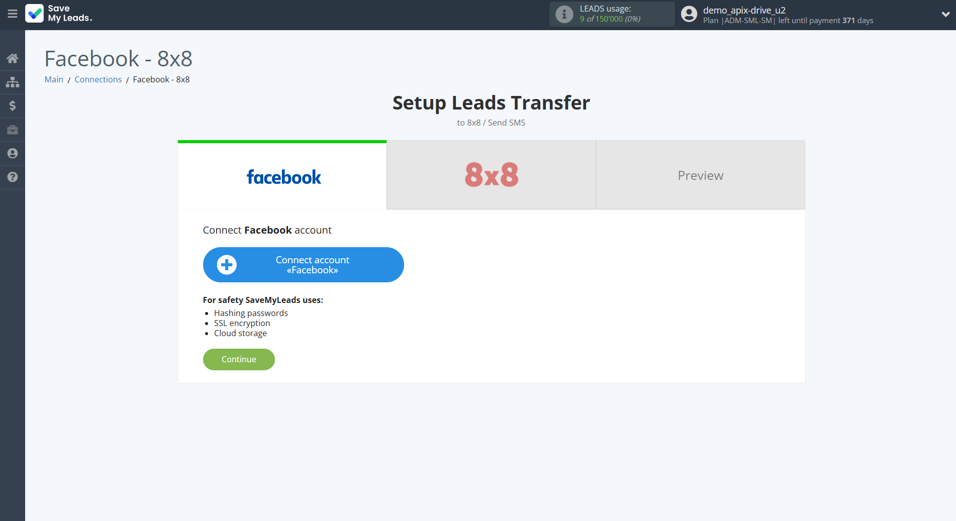 How to Connect Facebook with 8x8 | Data Source account connection