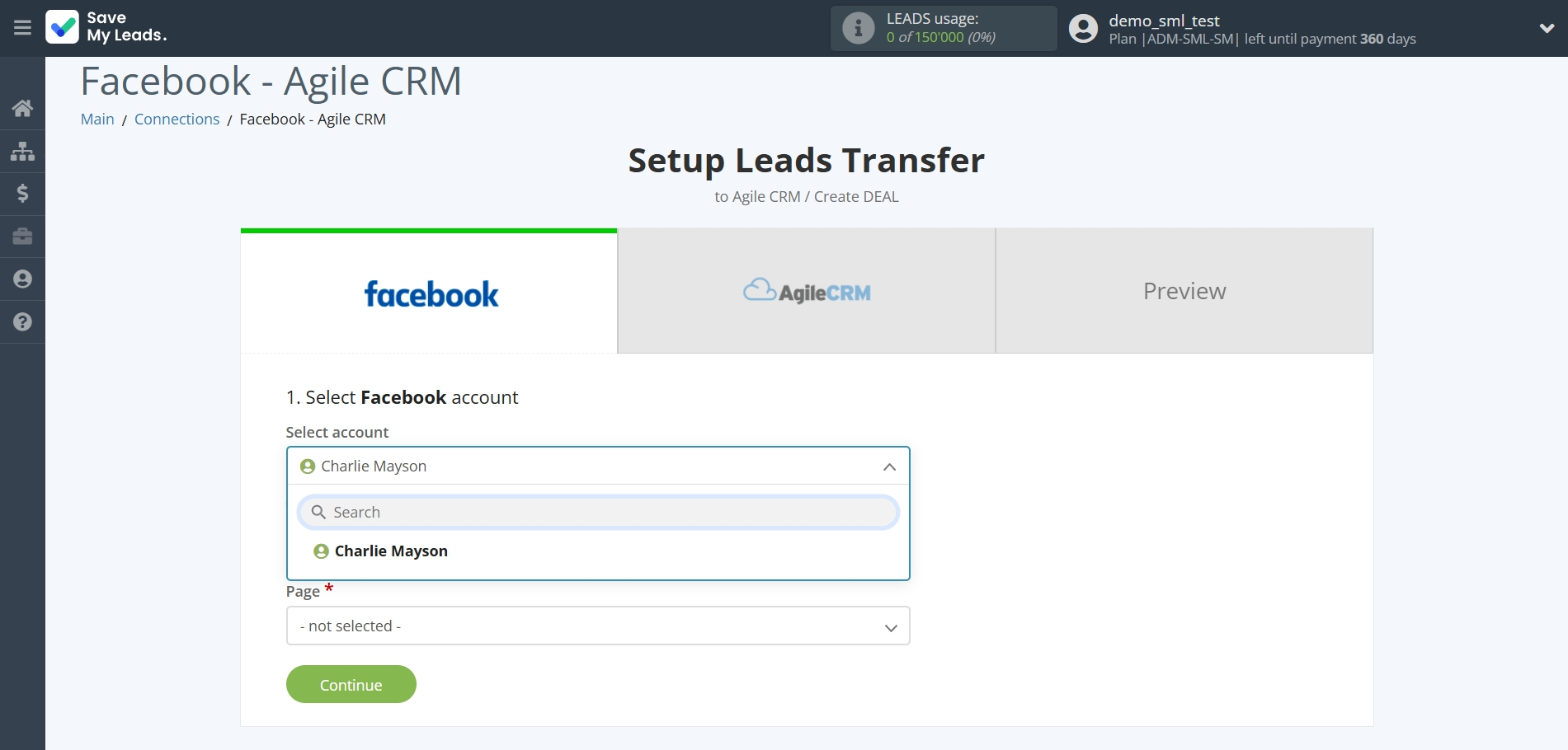 How to Connect Facebook with AgileCRM Create Deal | Data Source account selection How to Connect Facebook with AgileCRM Create Deal | Data Source account selection