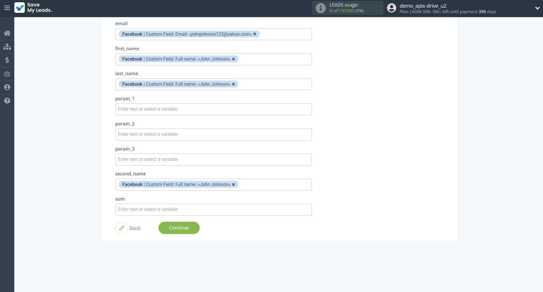 How to Connect Facebook with Messaggio | Assigning fields
