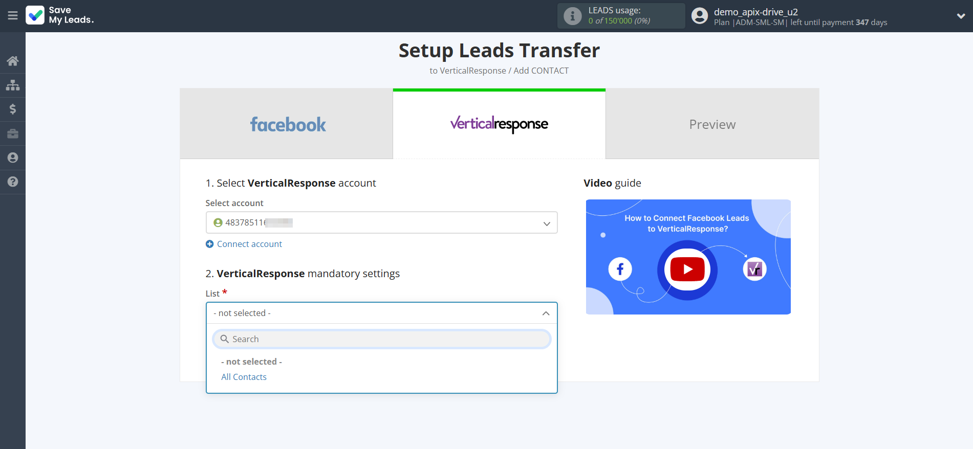 How to Connect Facebook with VerticalResponse | Assigning fields How to Connect Facebook with VerticalResponse | Assigning fields