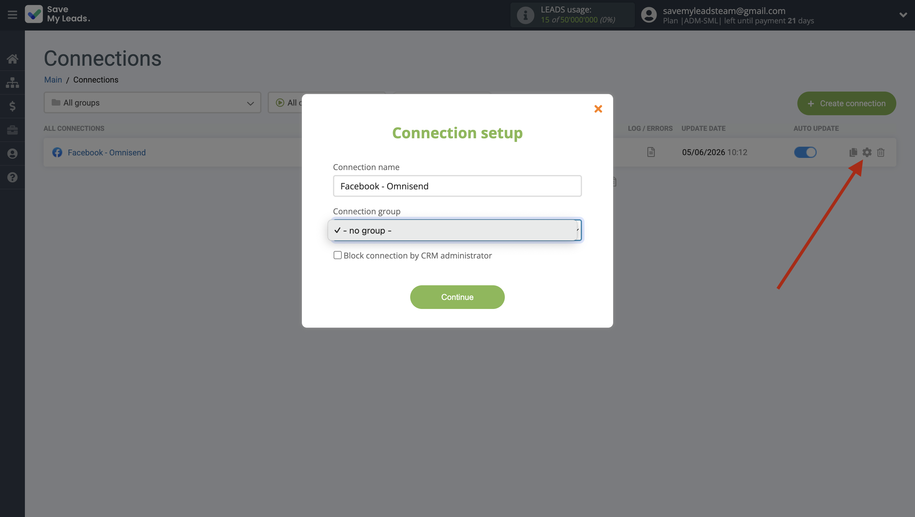 How to Connect Facebook with Omnisend Create Contact | Name and group connection