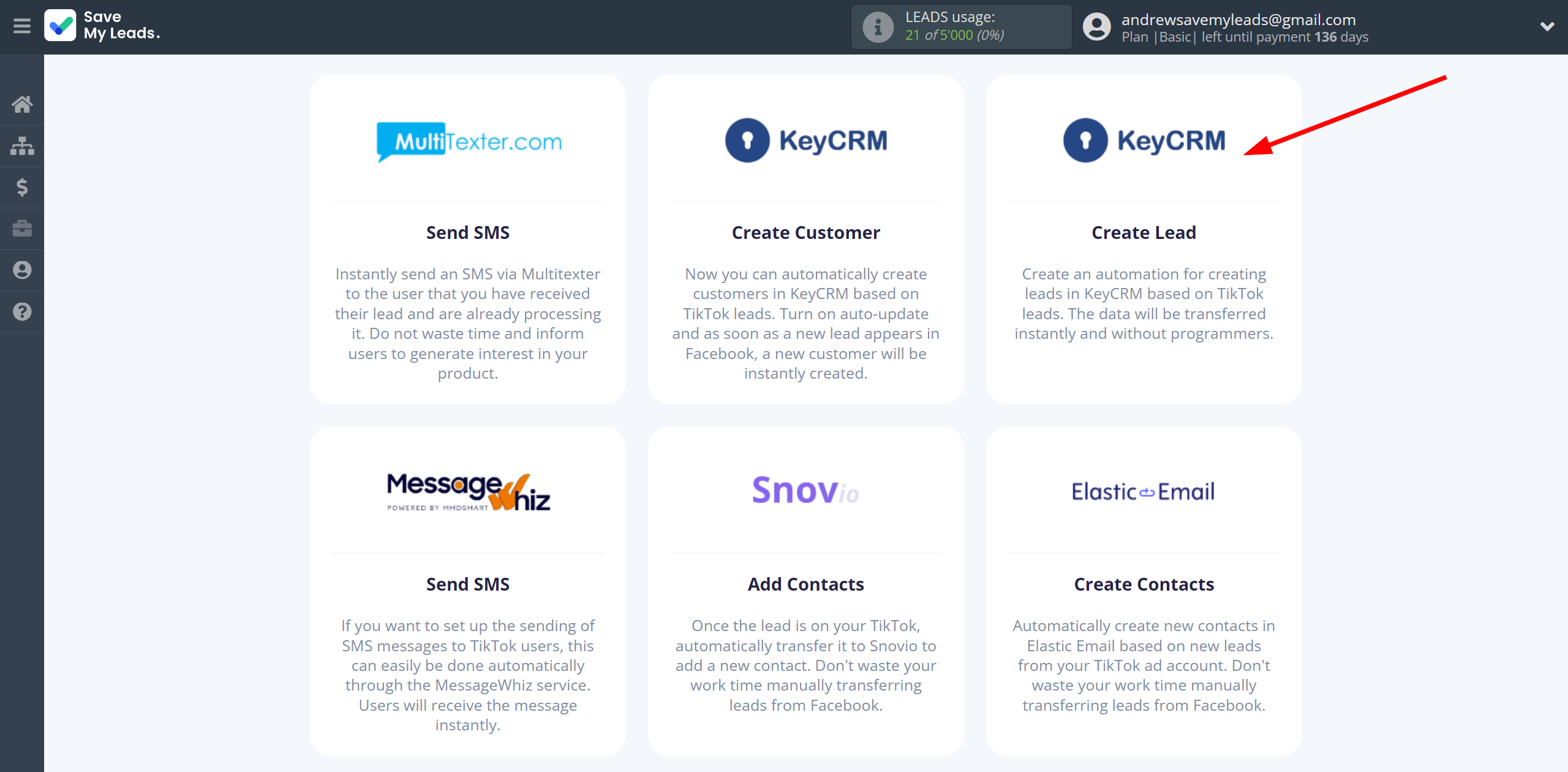 How to Connect TikTok with KeyCRM Create Lead | Data Destination system selection How to Connect TikTok with KeyCRM Create Lead | Data Destination system selection