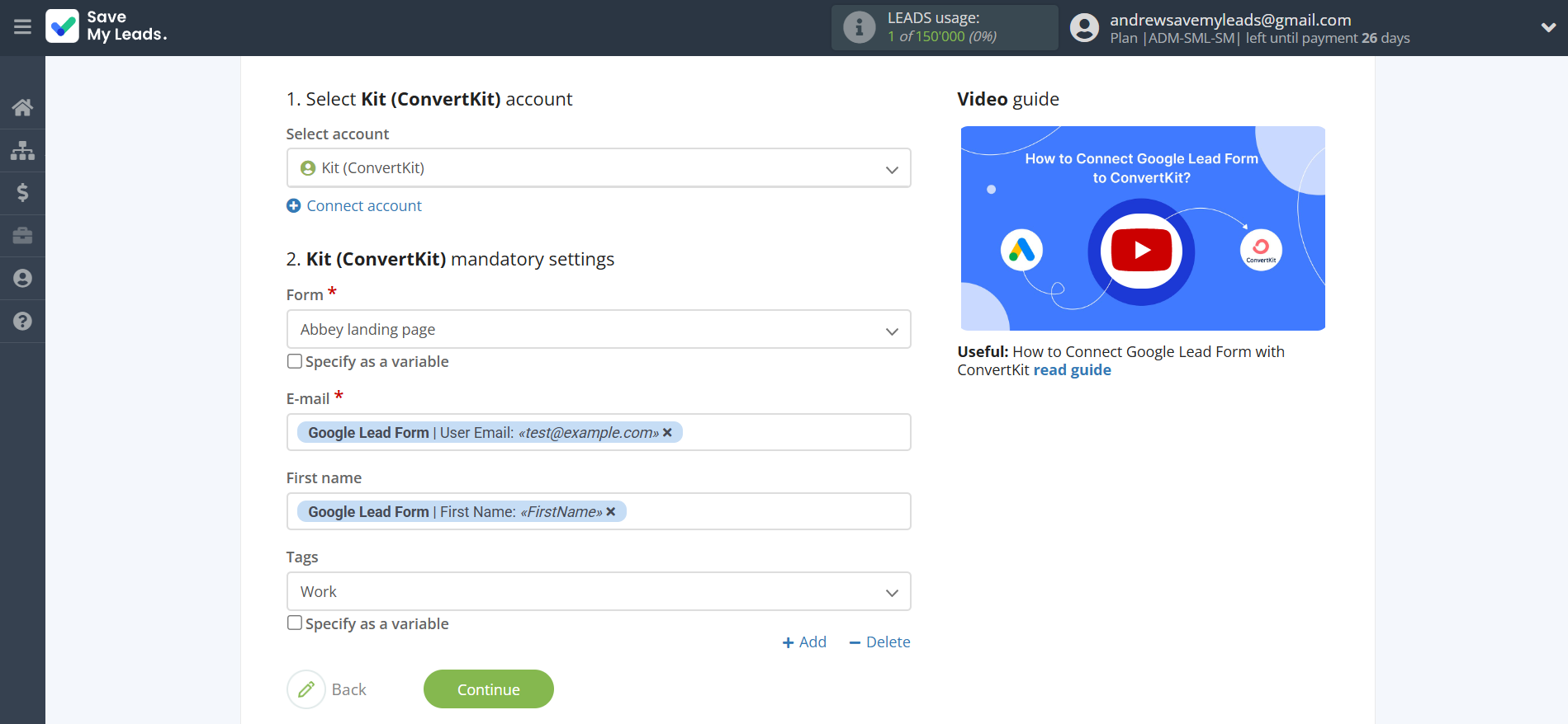 How to Connect Google Lead Form with Kit (ConvertKit) | Assigning fields