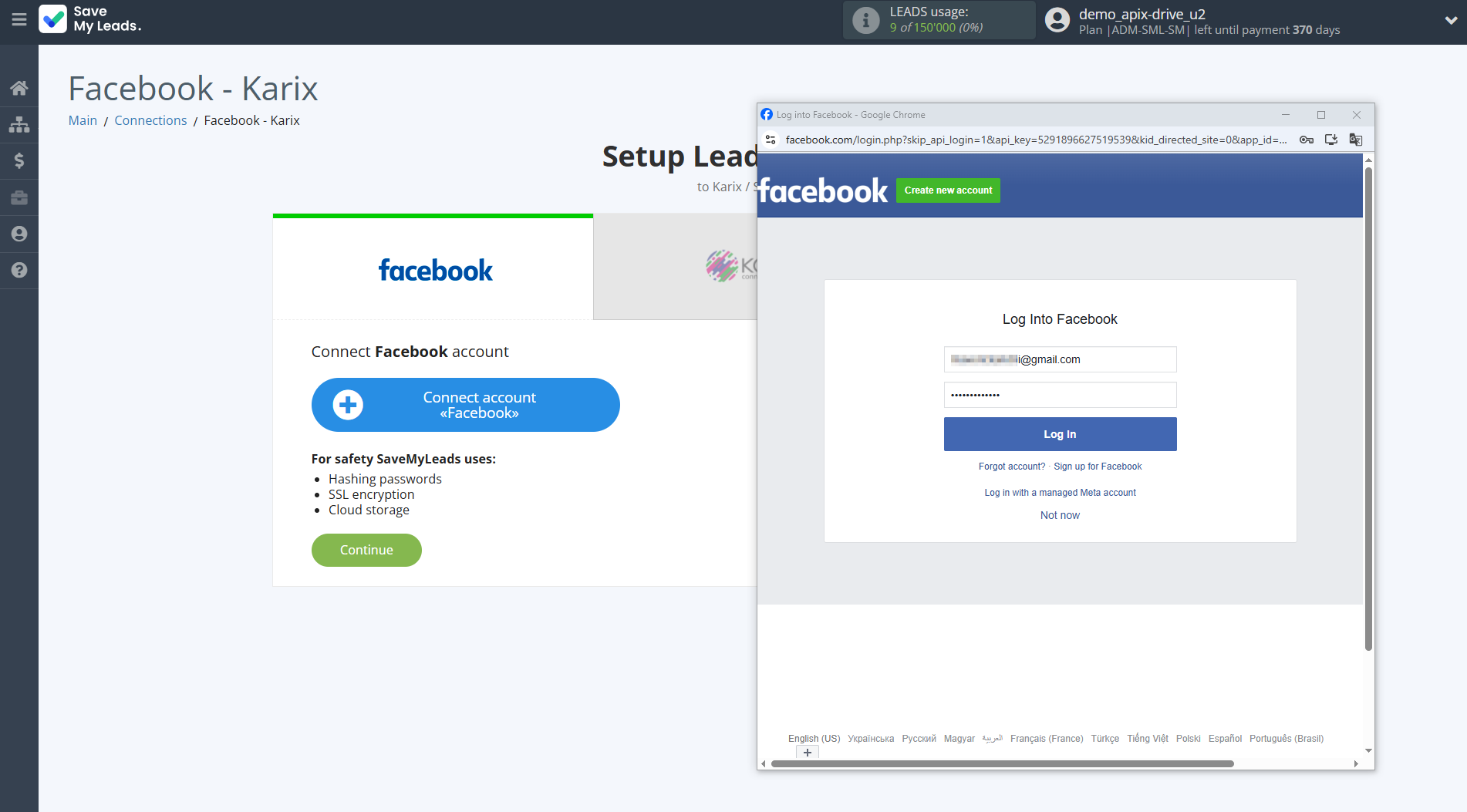 How to Connect Facebook with Karix | Data Source account connection