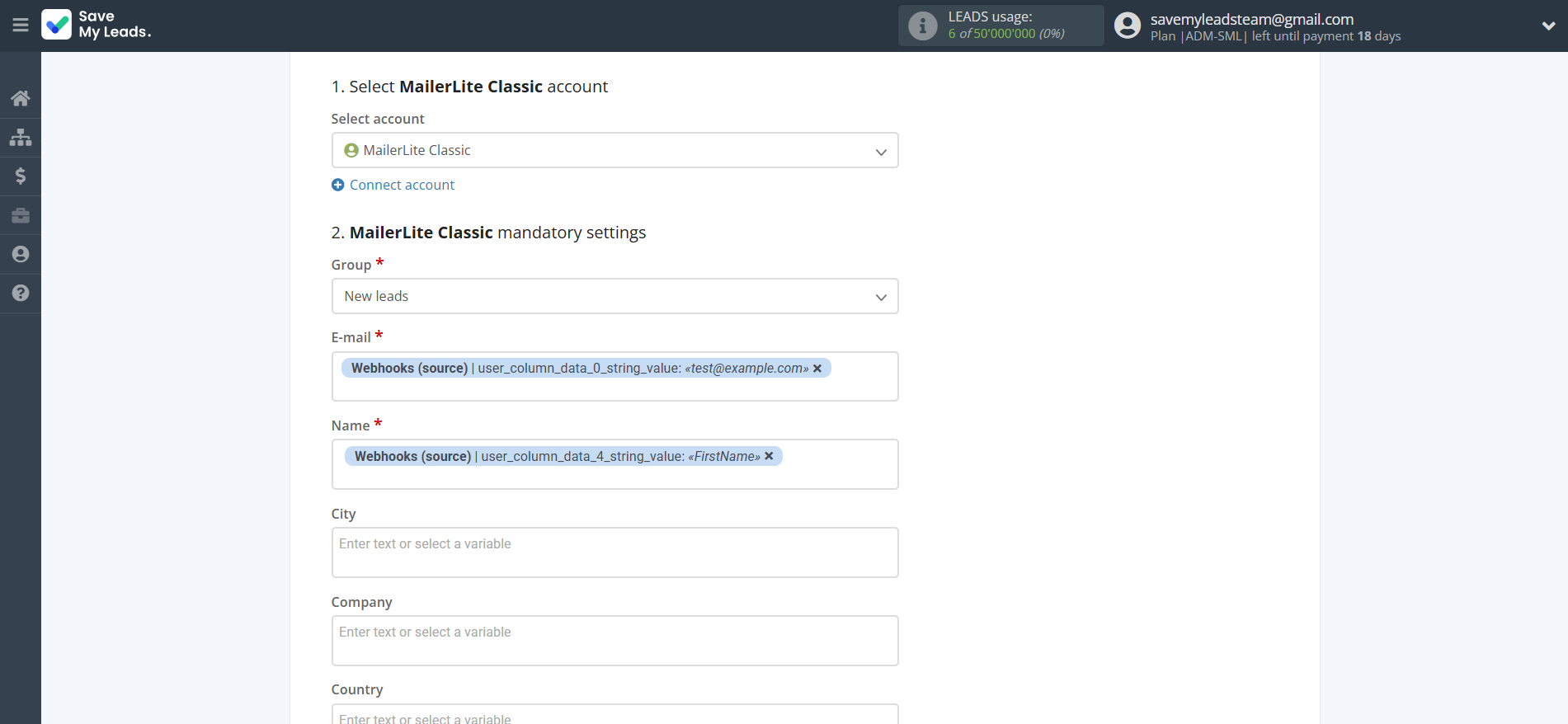 How to Connect Webhooks with MailerLite Classic | Assigning fields How to Connect Webhooks with MailerLite Classic | Assigning fields