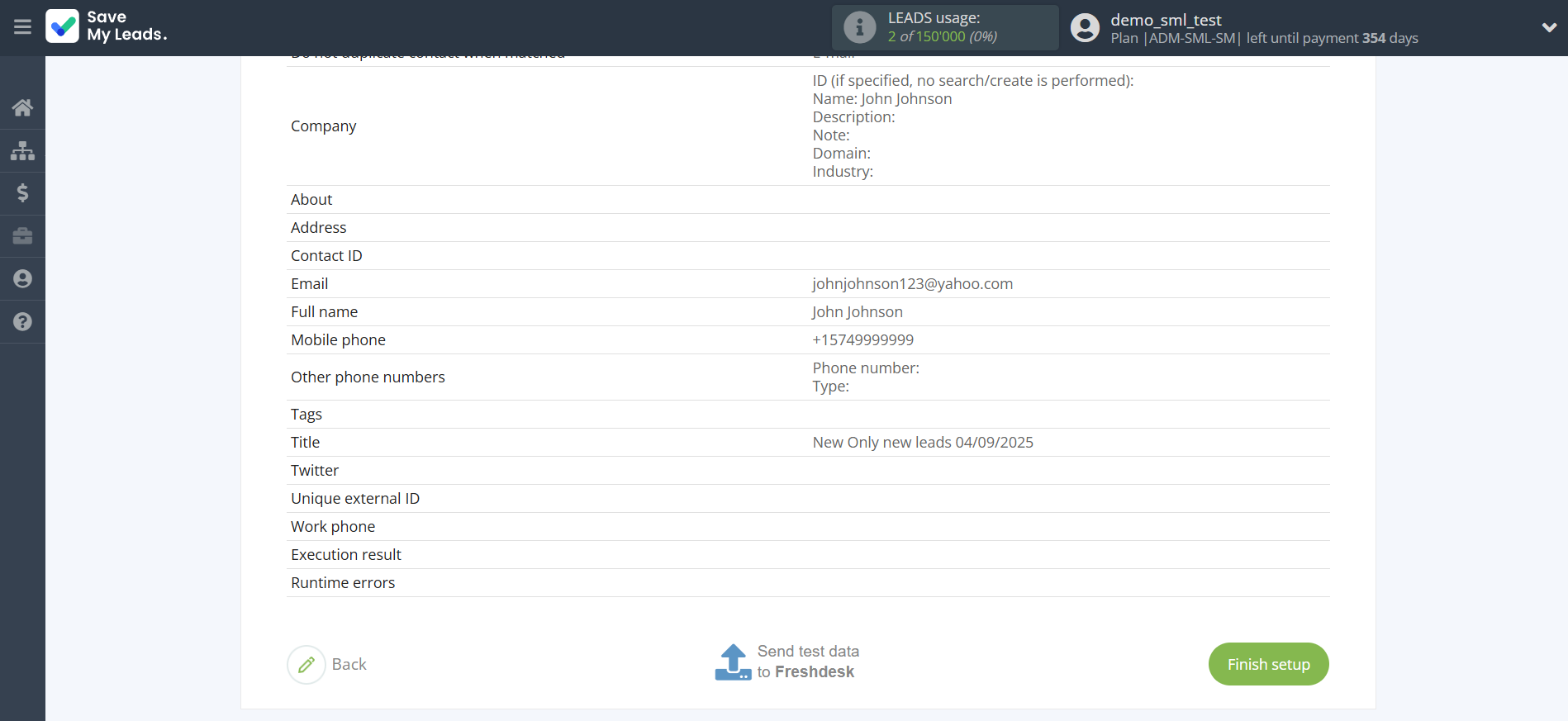 How to Connect Facebook with Freshdesk Create Contacts | Test data