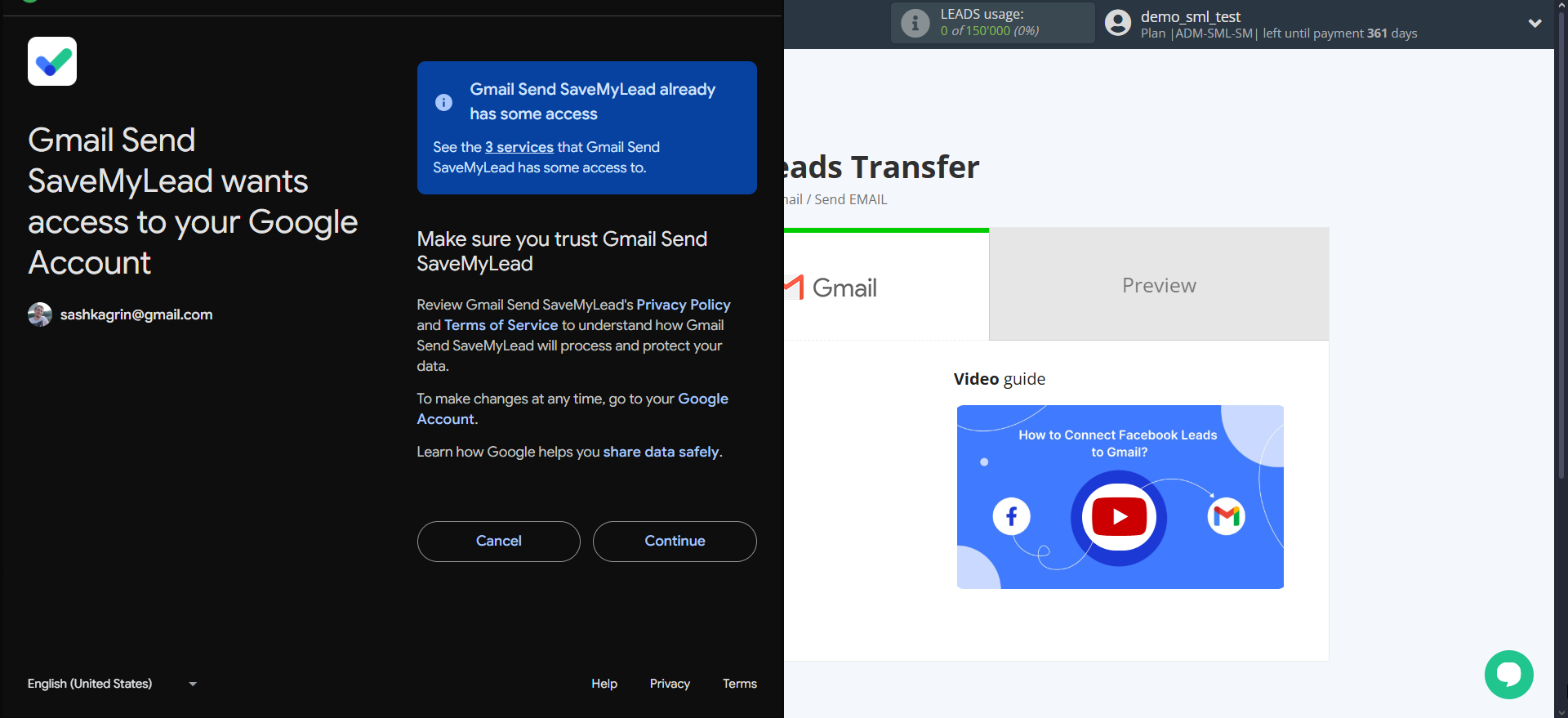 How to Connect Facebook with Gmail | Data Destination account connection How to Connect Facebook with Gmail | Data Destination account connection